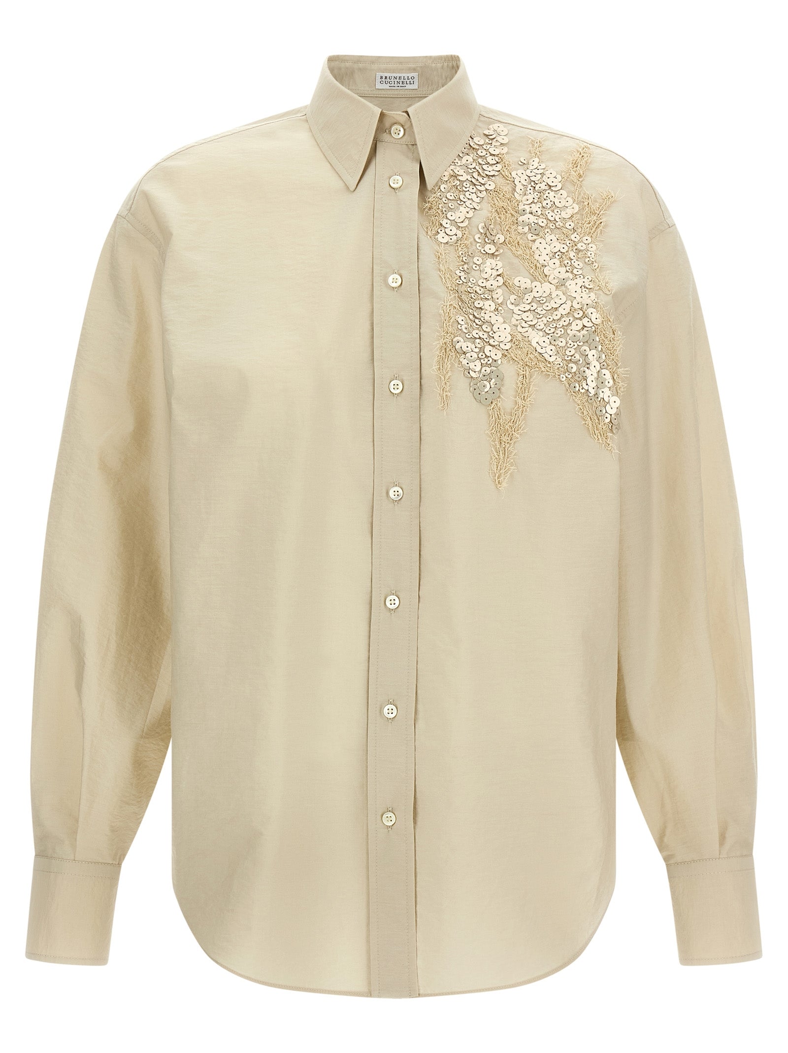 Brunello Cucinelli Beige Cotton Women's Blouse