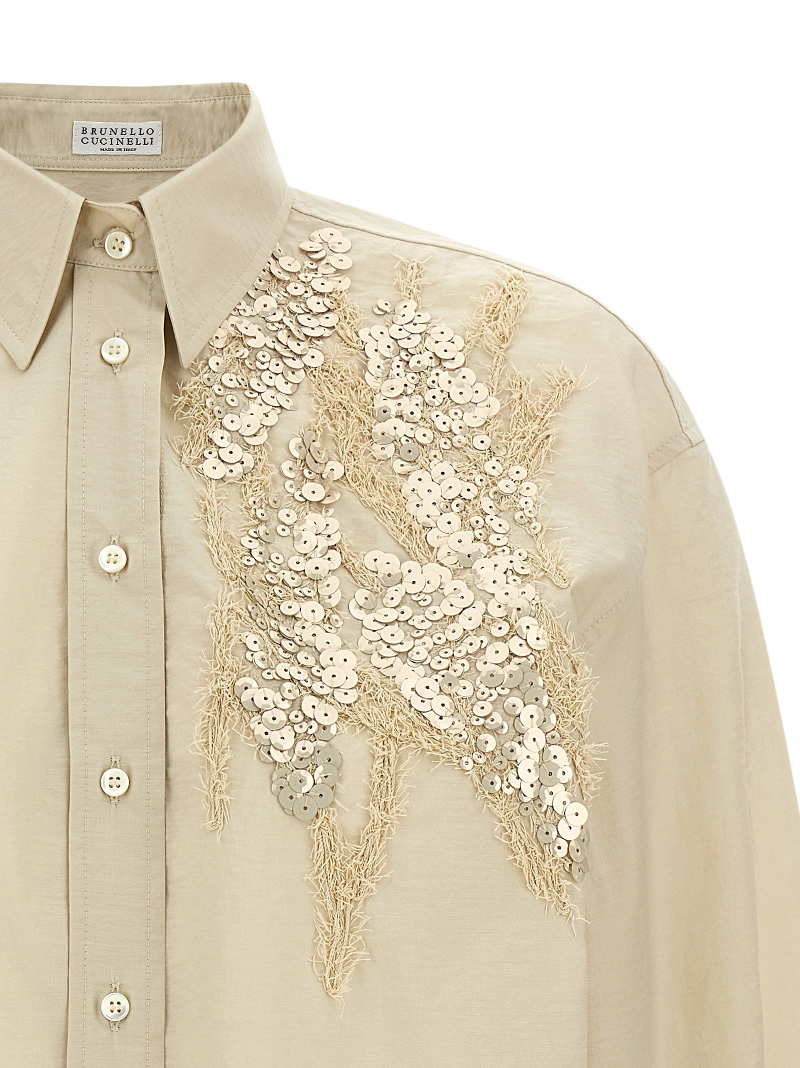 Brunello Cucinelli Beige Cotton Women's Blouse