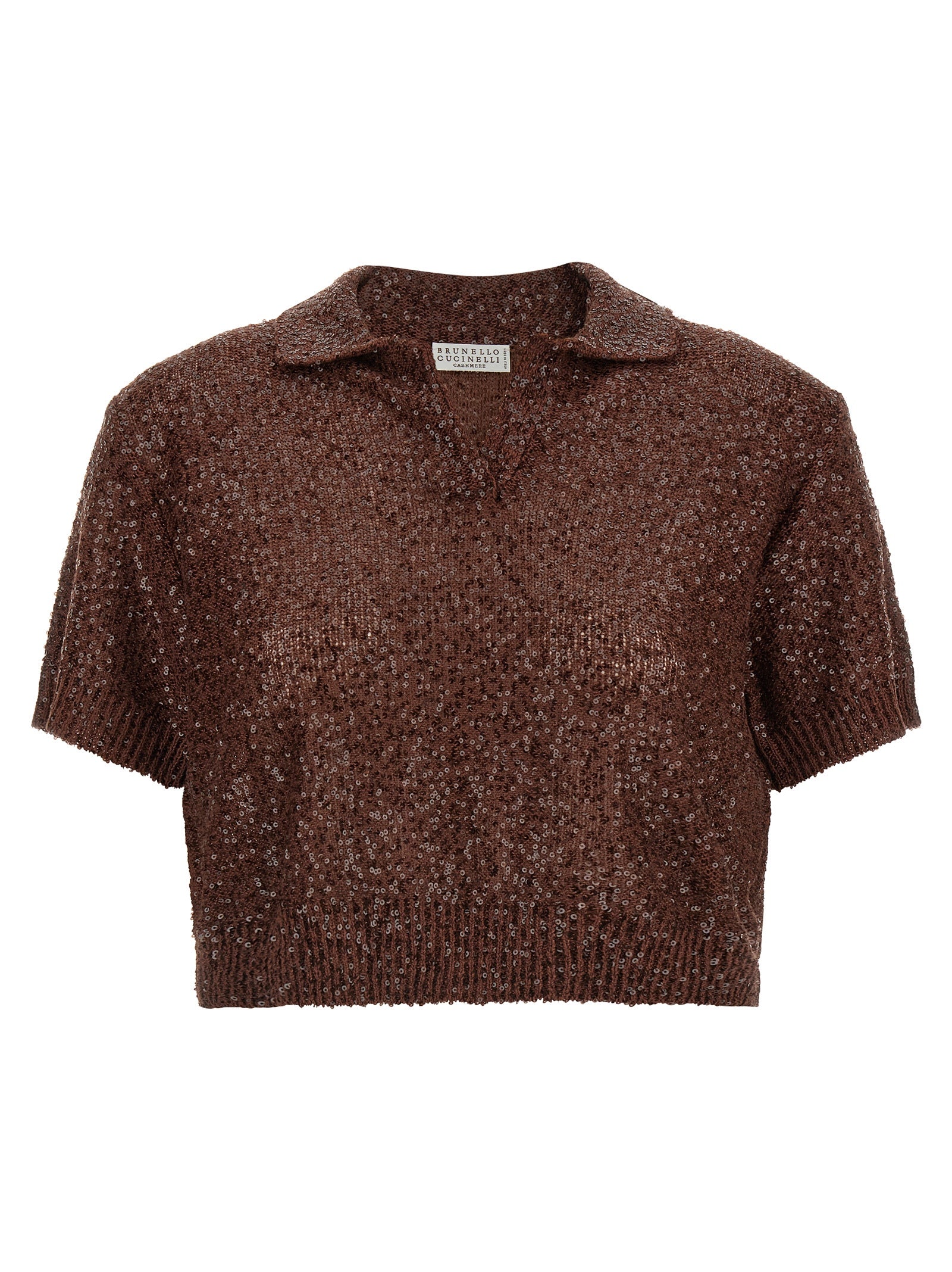 Brunello Cucinelli Brown Linen Polo Women's Shirt
