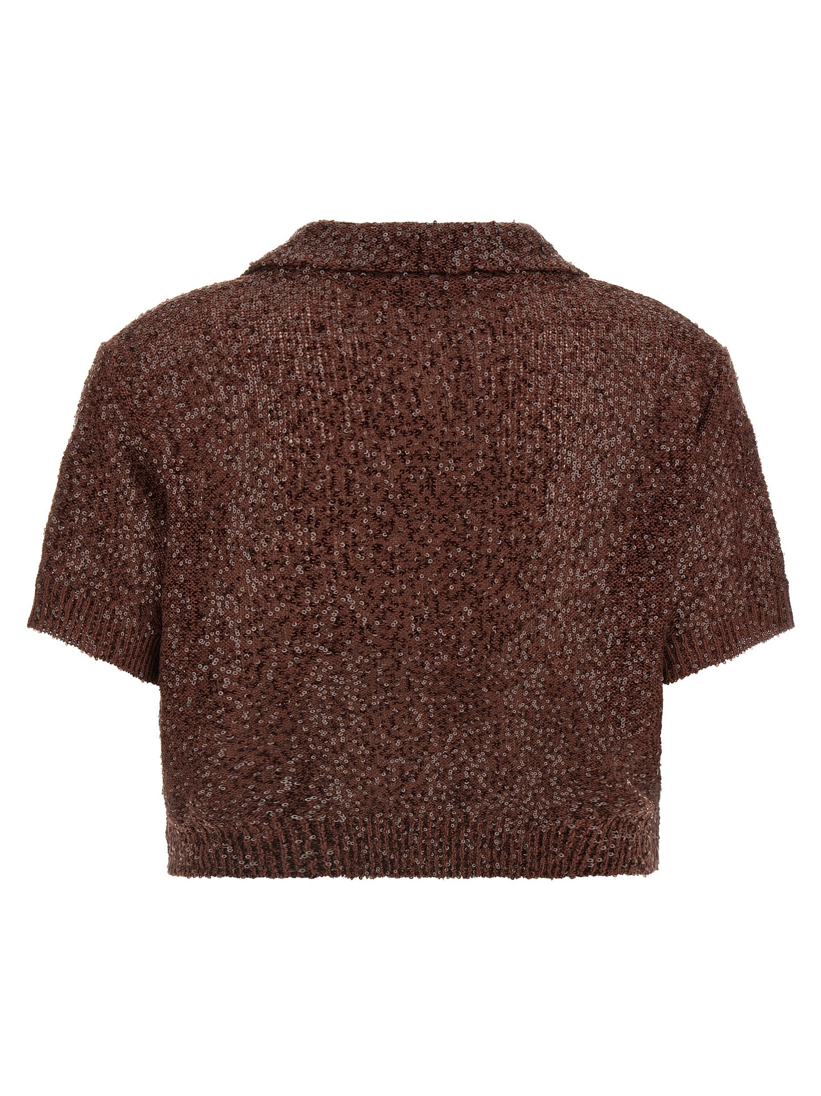 Brunello Cucinelli Brown Linen Polo Women's Shirt