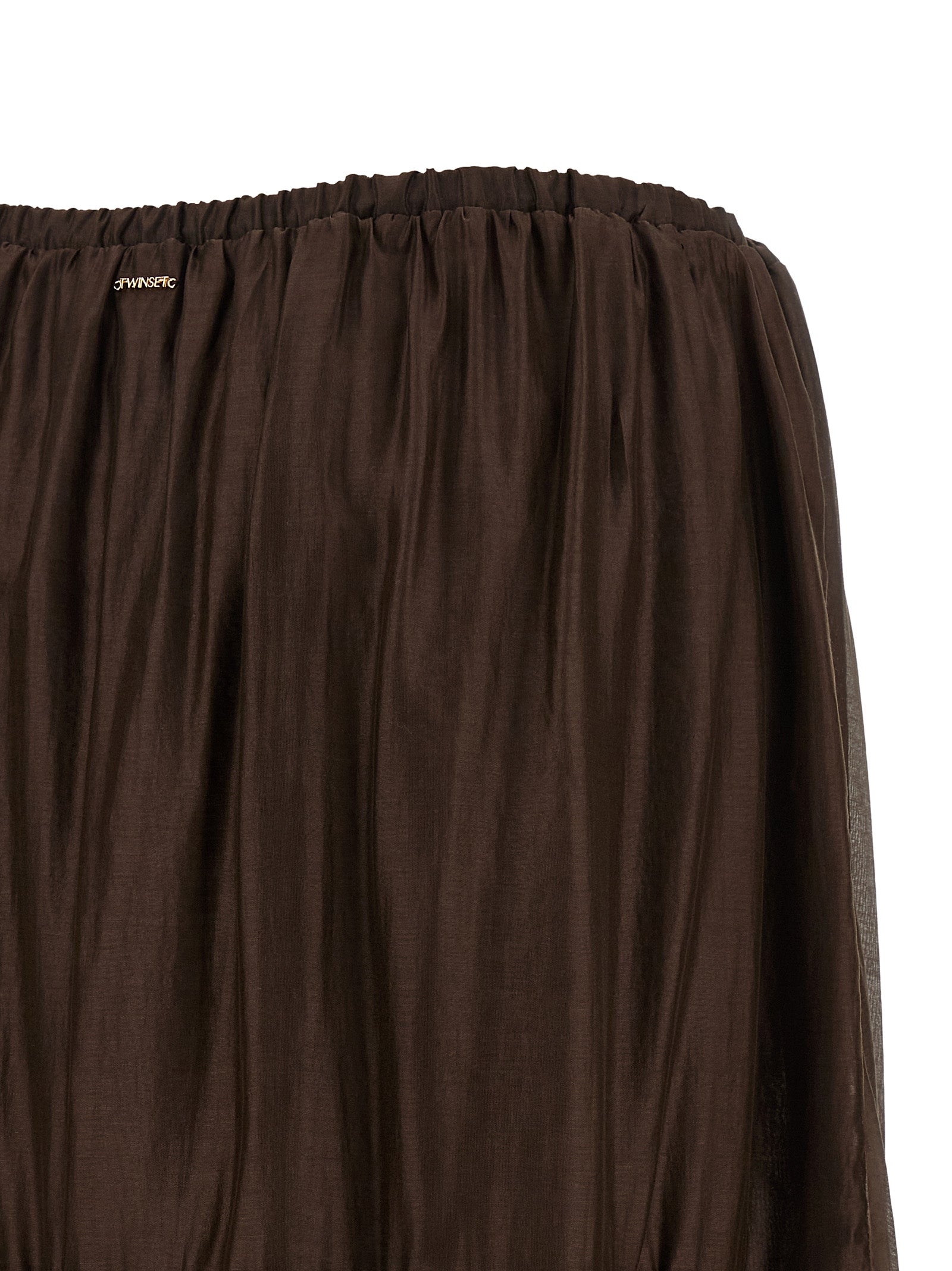 Twinset Brown Lycra Mini Women's Skirt