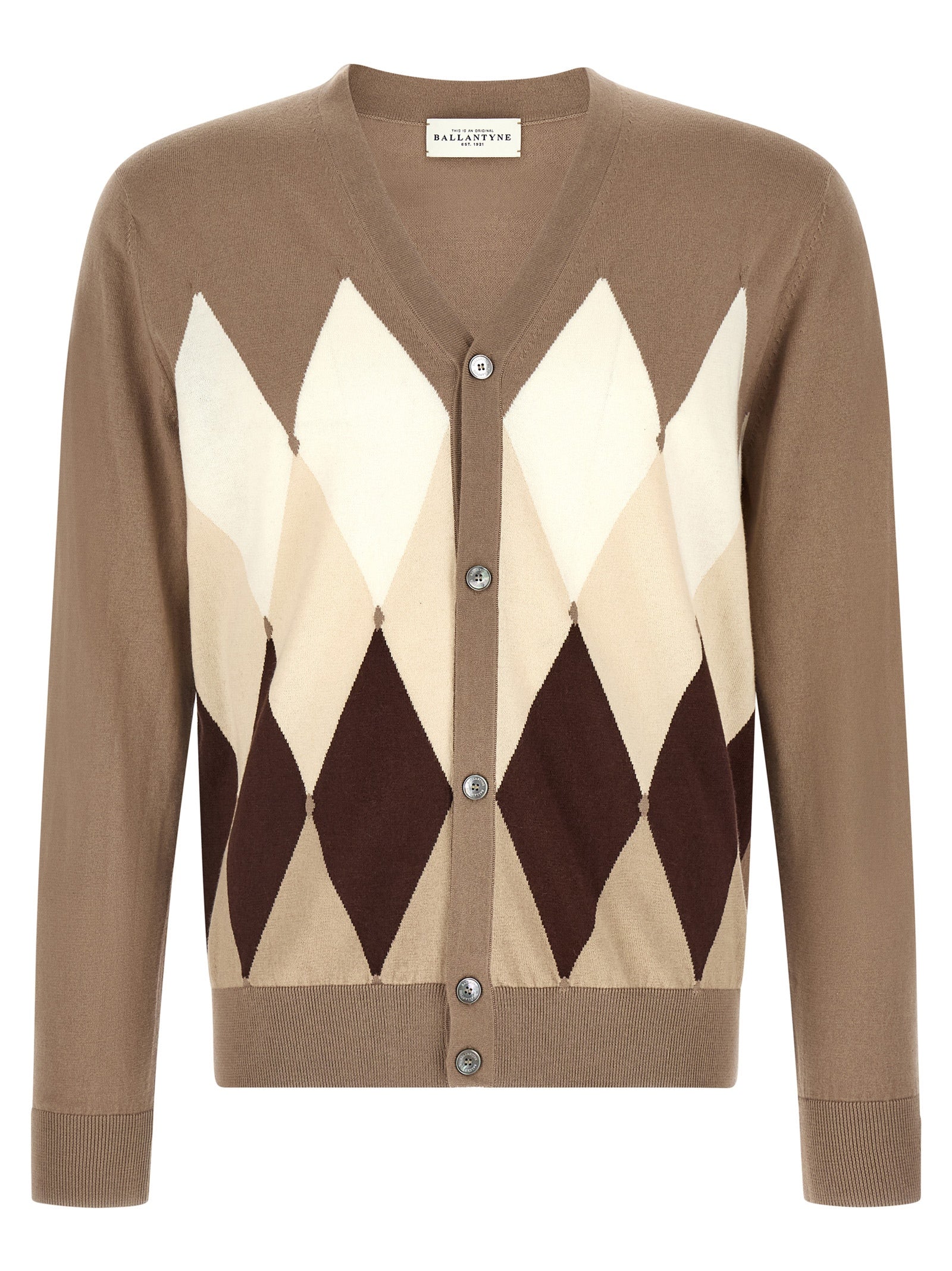 Ballantyne Brown Cotton Men's Cardigan