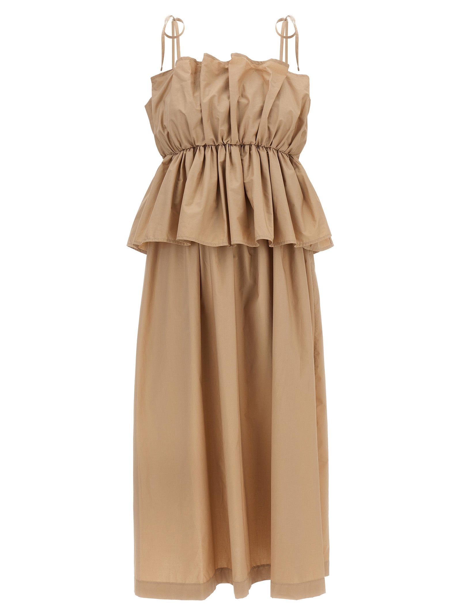 Twinset Beige Cotton Long Women's Dress