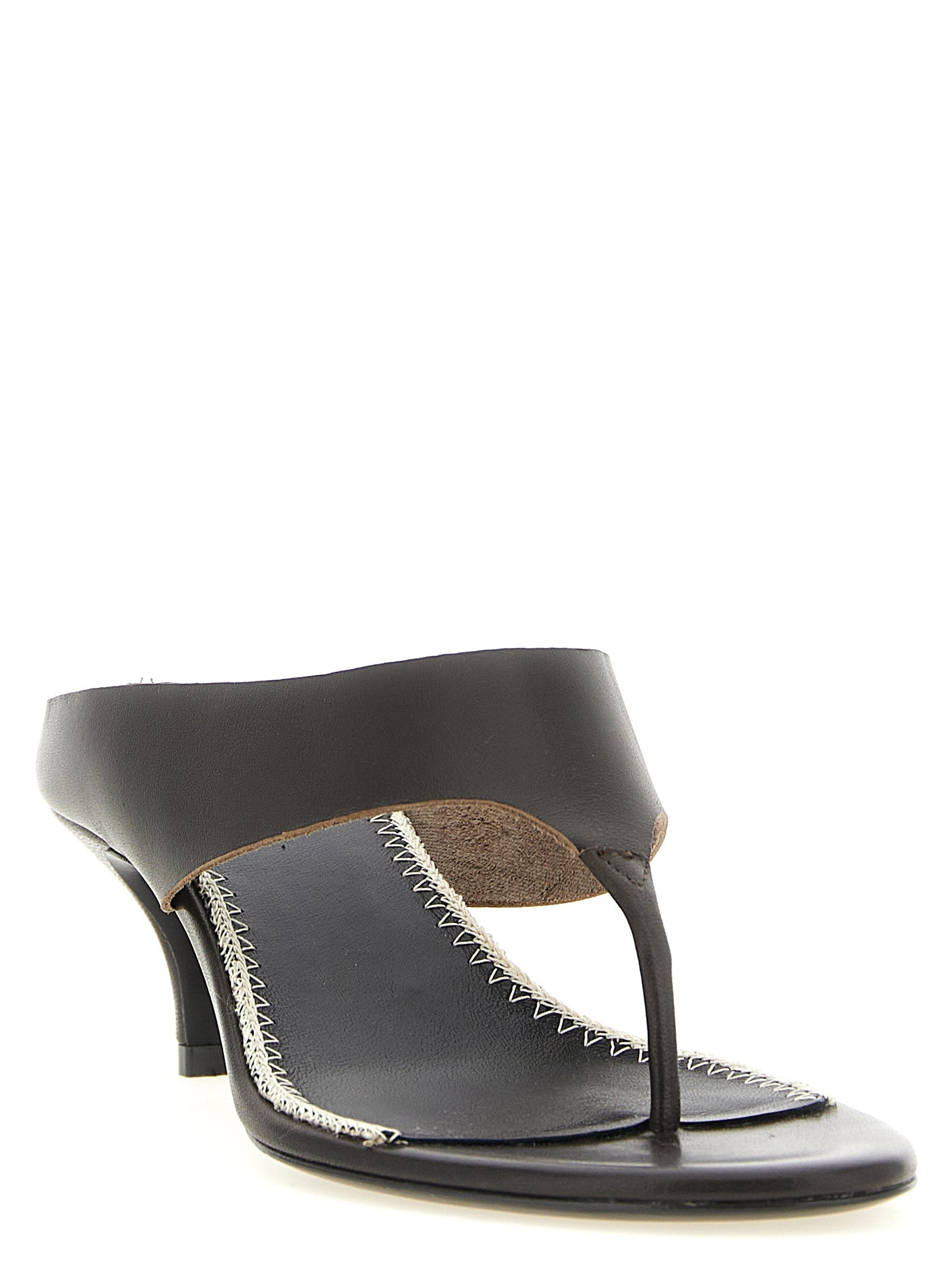 Magda Butrym Brown Leather Stiletto Heel Women's Sandals