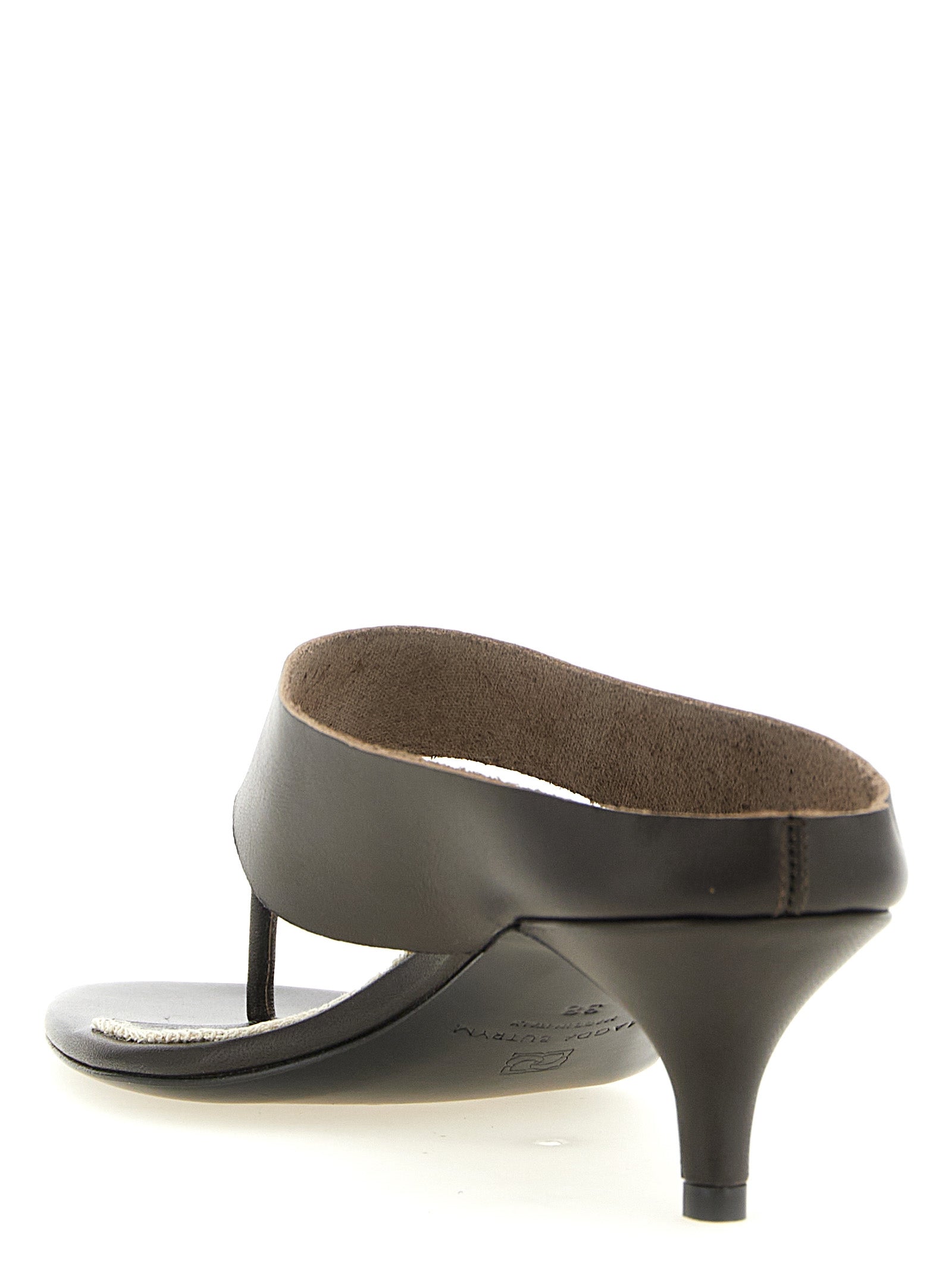 Magda Butrym Brown Leather Stiletto Heel Women's Sandals