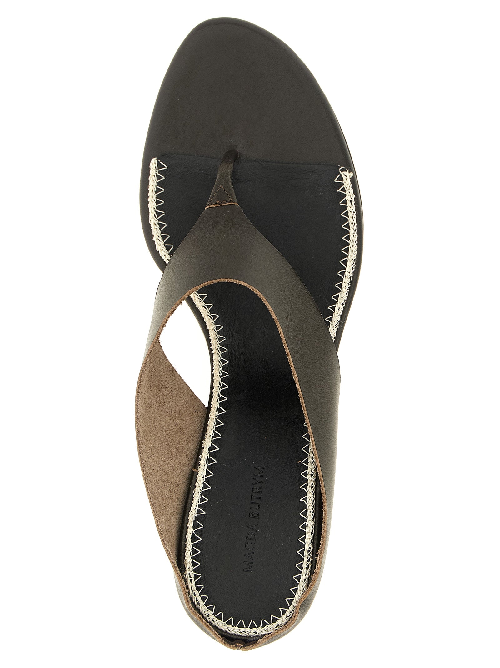 Magda Butrym Brown Leather Stiletto Heel Women's Sandals