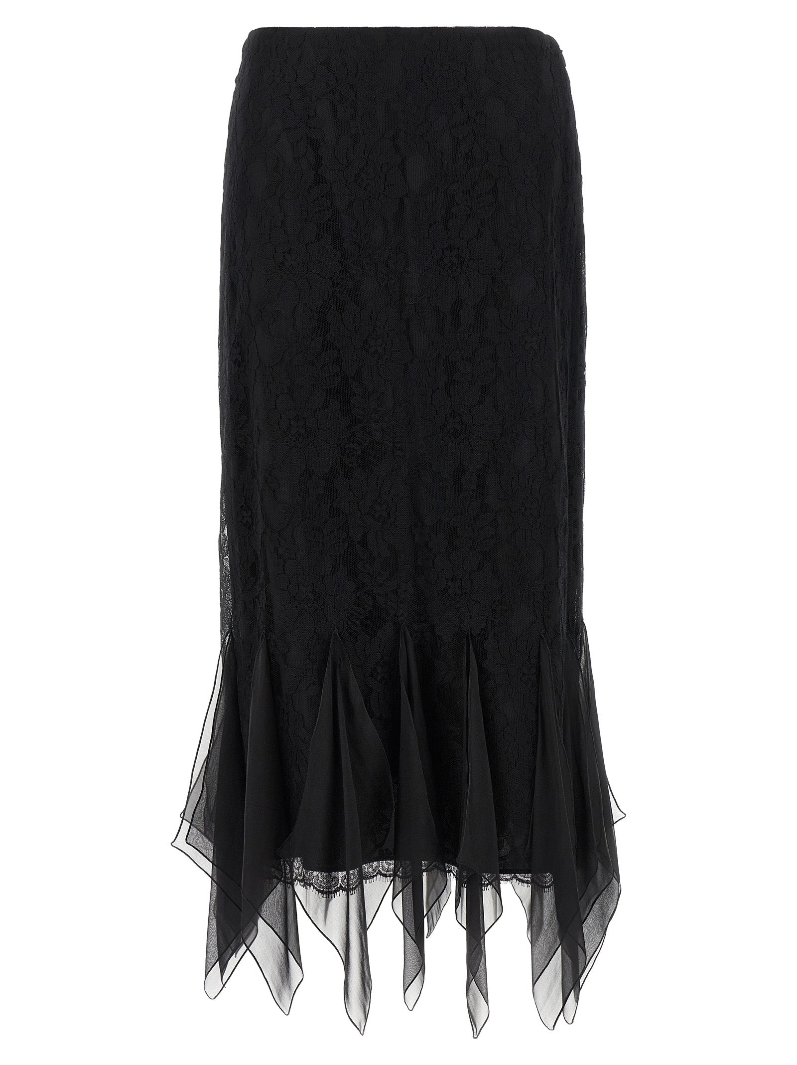 Valentino Garavani Black Cotton Midi Women's Skirt