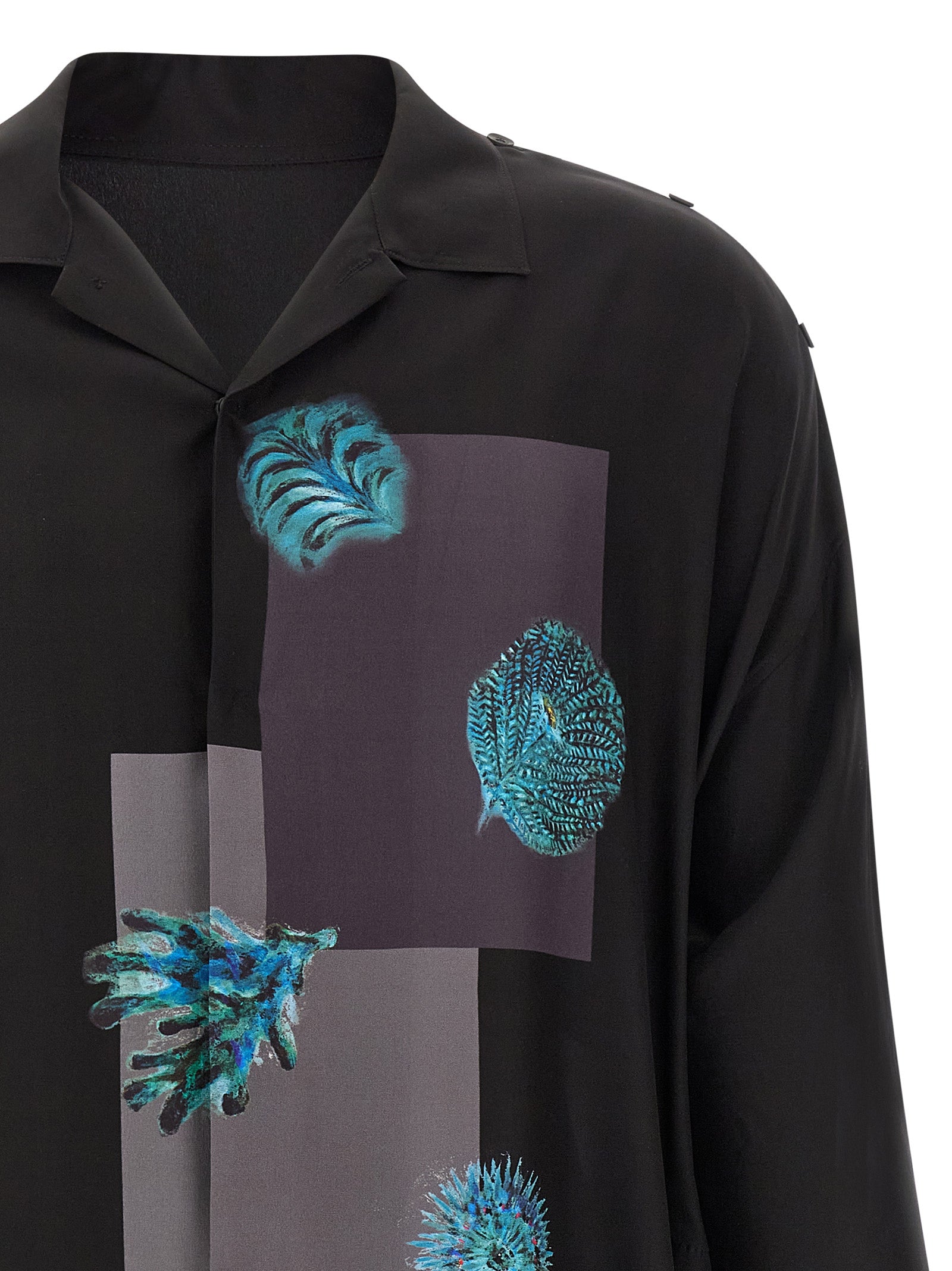 Yohji Yamamoto Black Silk Men's Blouse
