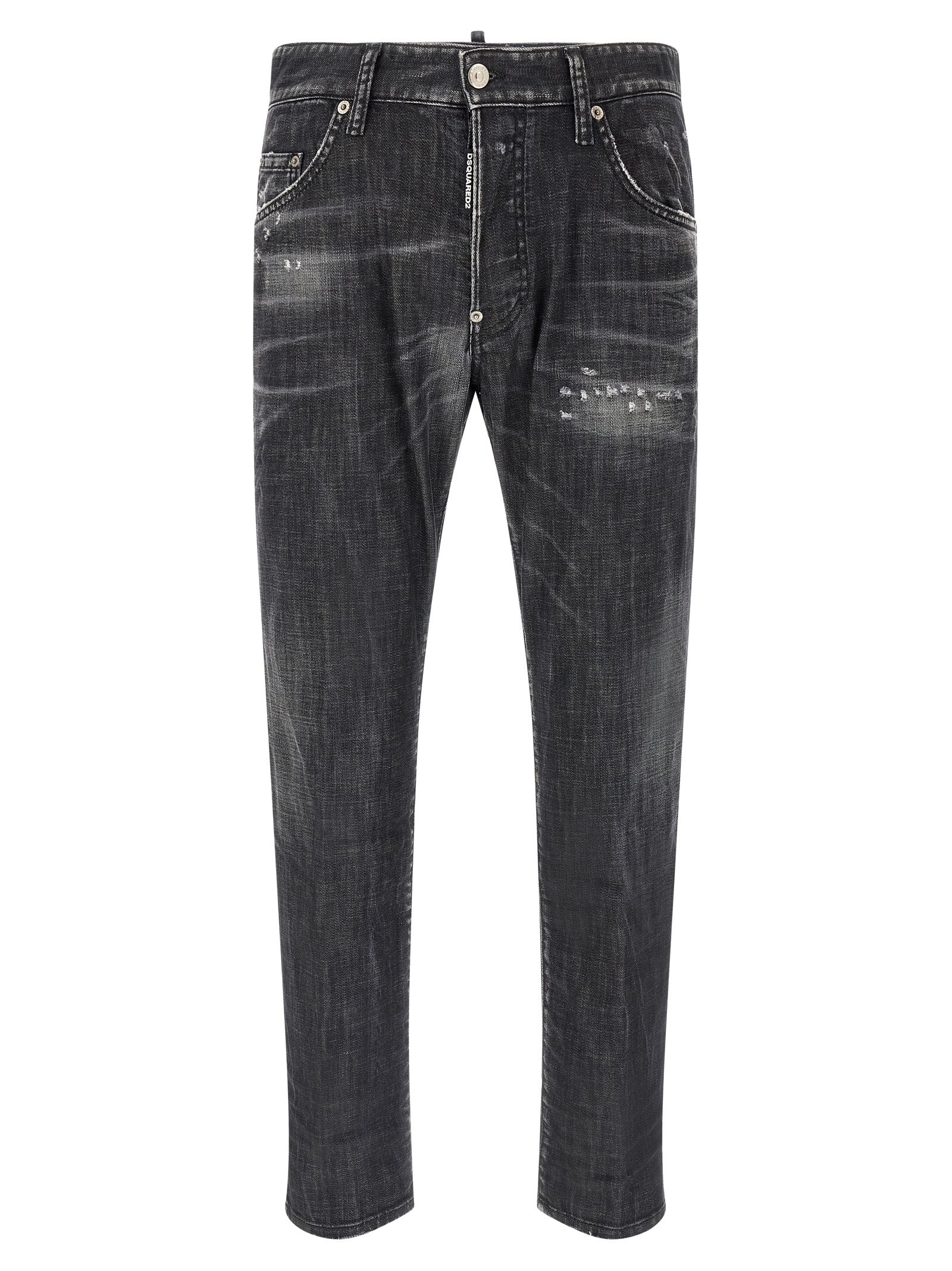 Dsquared² Gray Cotton Relaxed Fit Men's Jeans