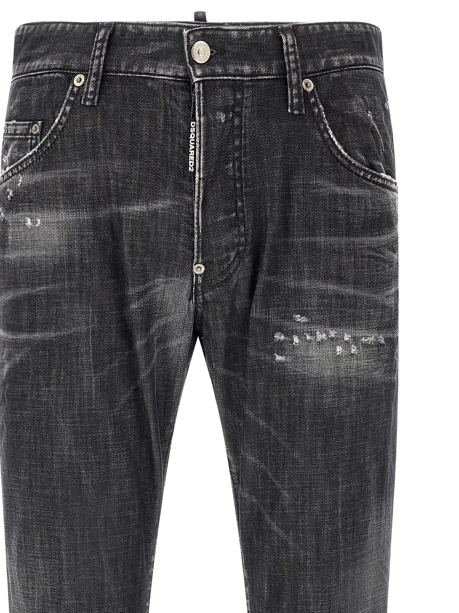 Dsquared² Gray Cotton Relaxed Fit Men's Jeans