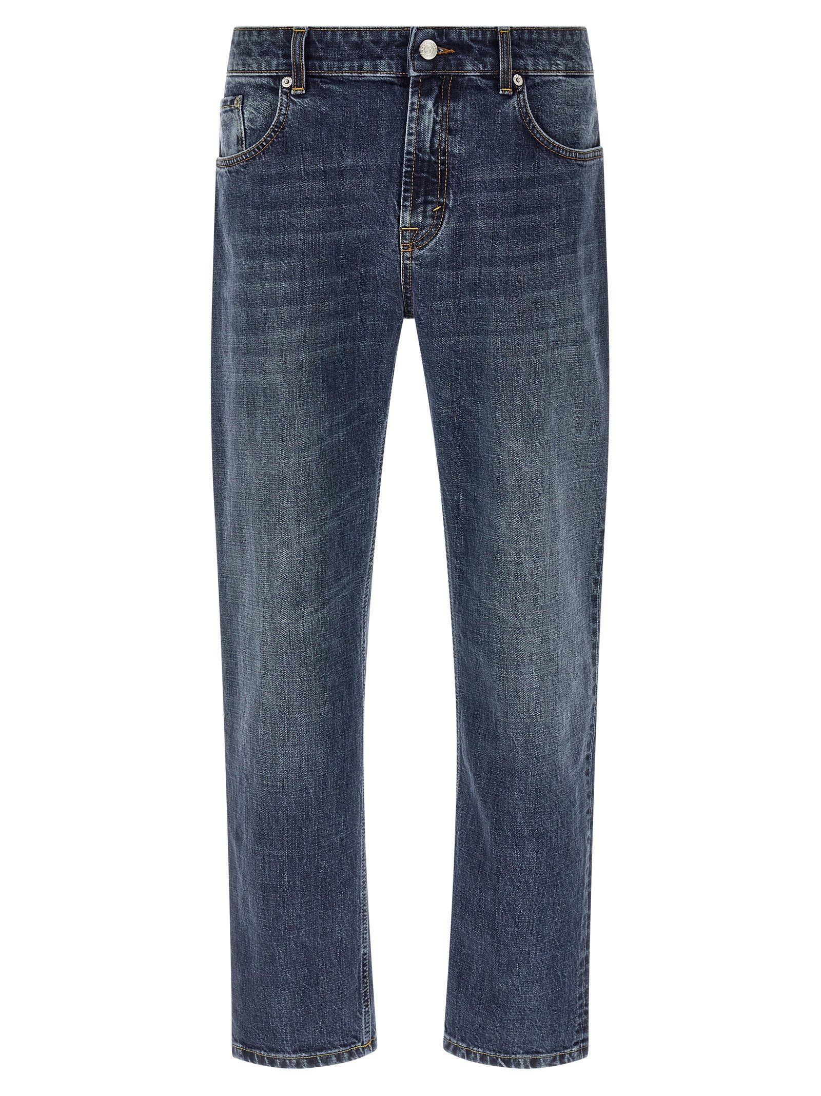 Department 5 Blue Cotton Straight-Leg Men's Jeans
