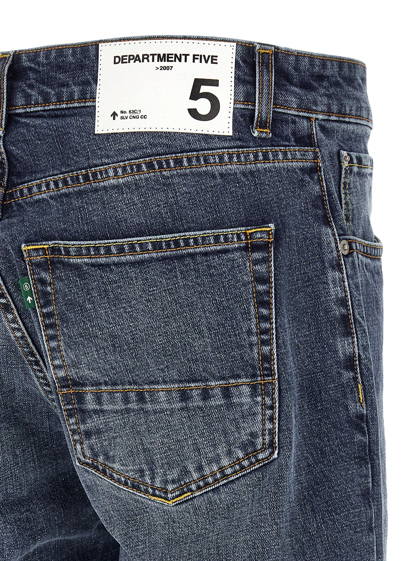 Department 5 Blue Cotton Straight-Leg Men's Jeans