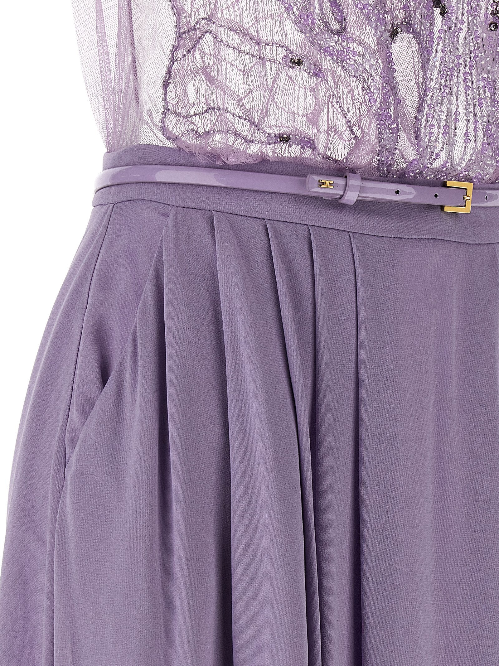 Elisabetta Franchi Purple Viscose Long Women's Dress