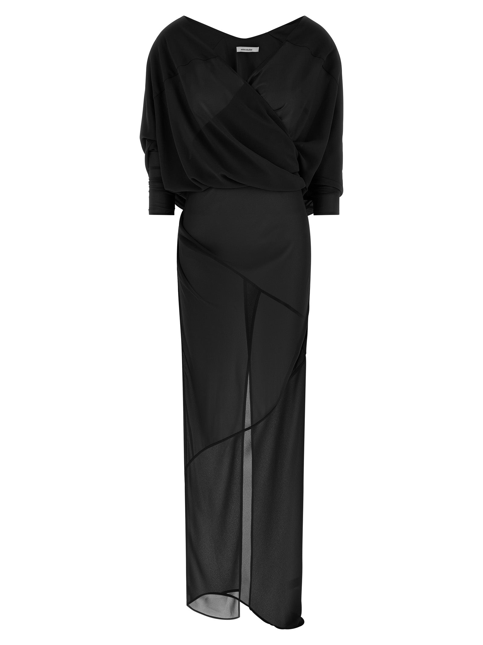 Entire Studios Black Polyester Long Women's Dress