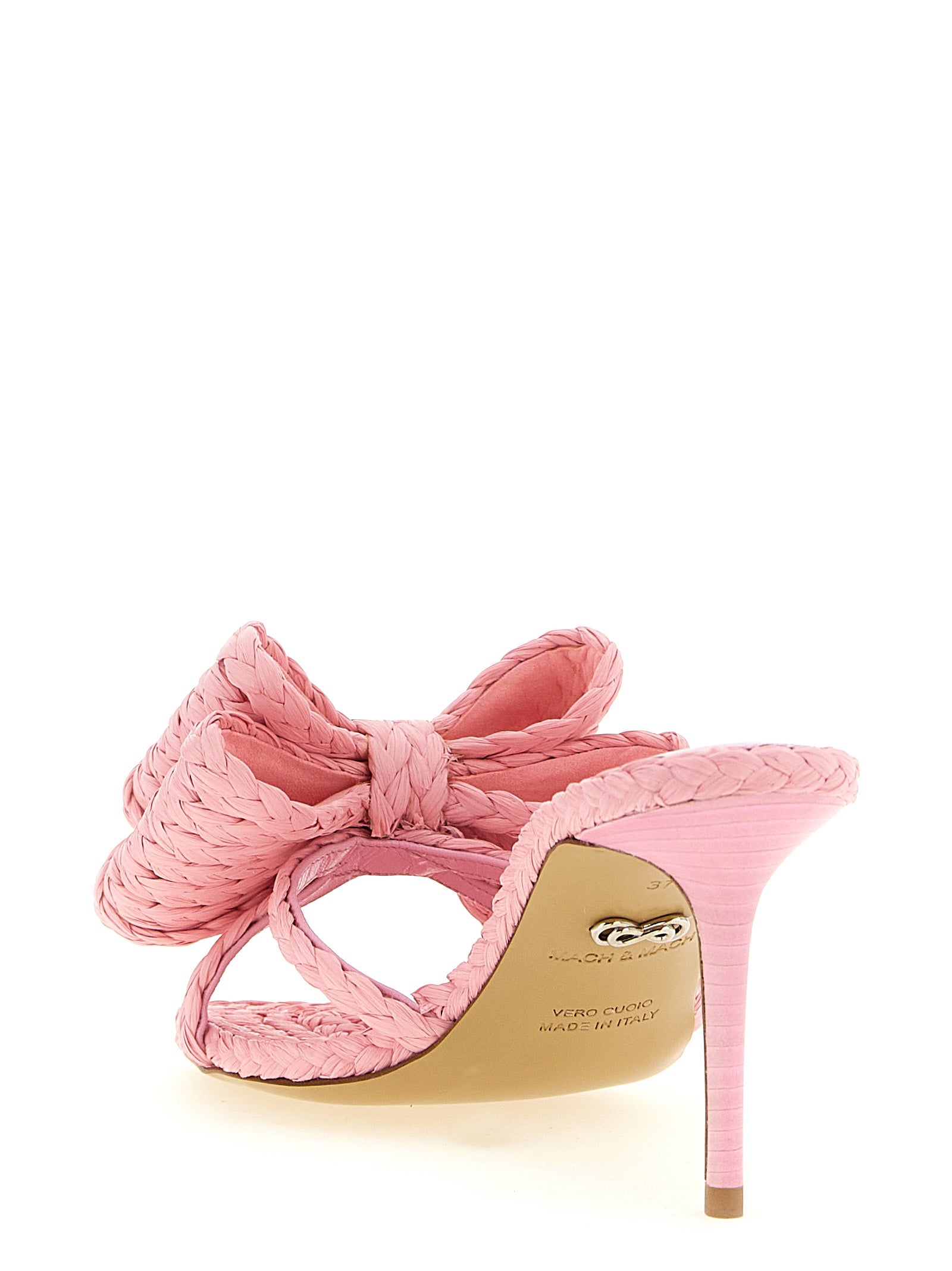 MACH & MACH Multicolor Raffia Stiletto Heel Women's Sandals