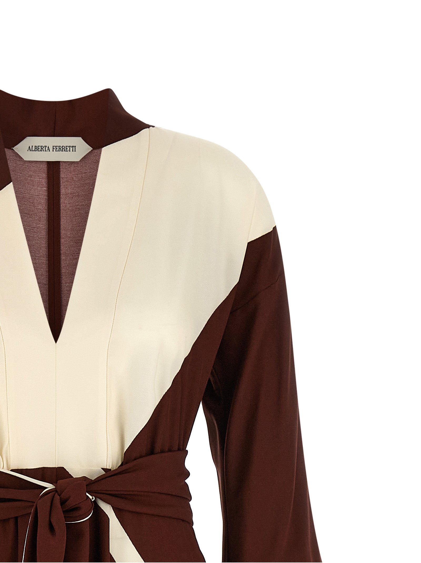 Alberta Ferretti Bordeaux Viscose Long Women's Dress