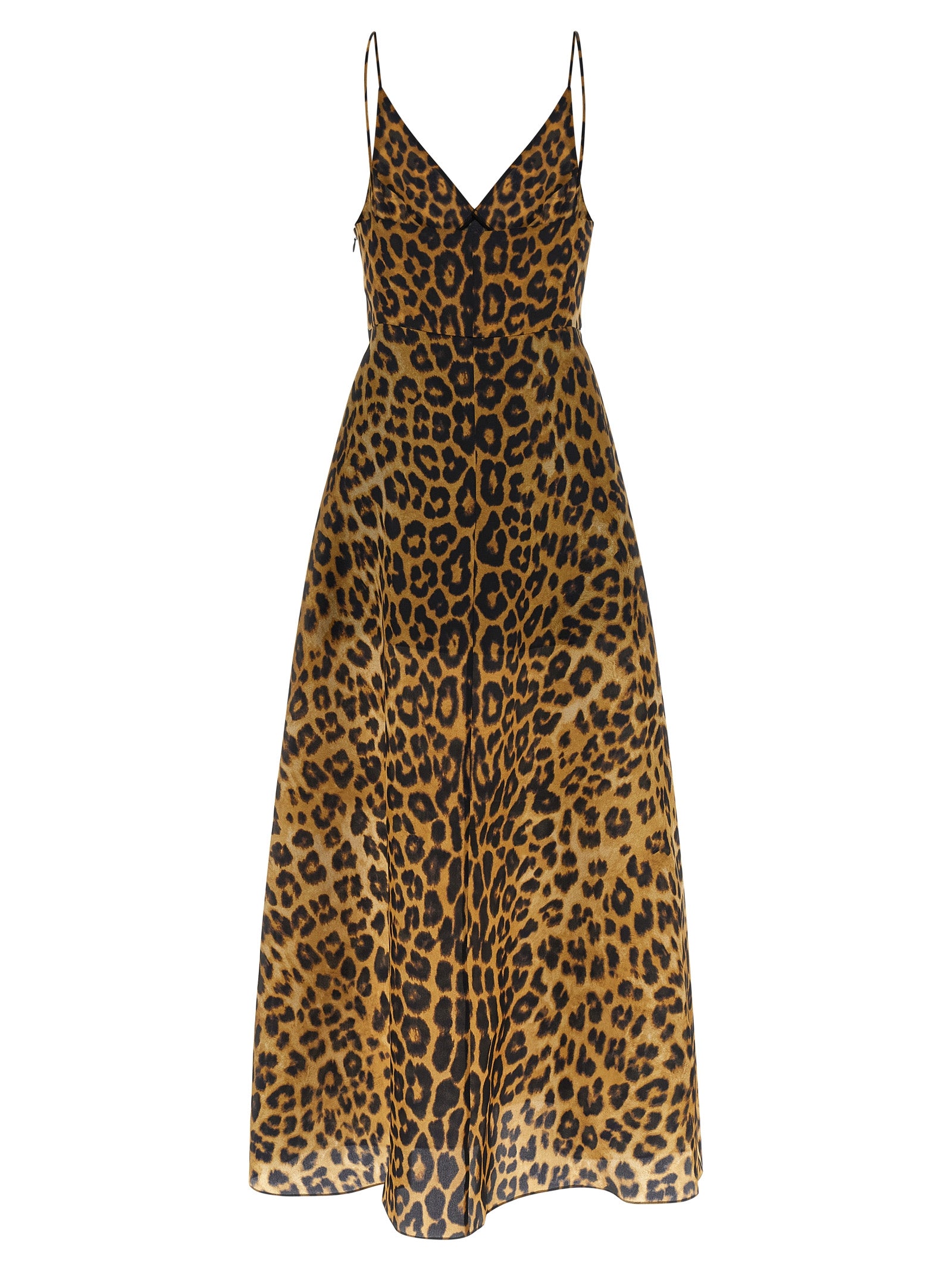 Alberta Ferretti Brown Silk Long Women's Dress