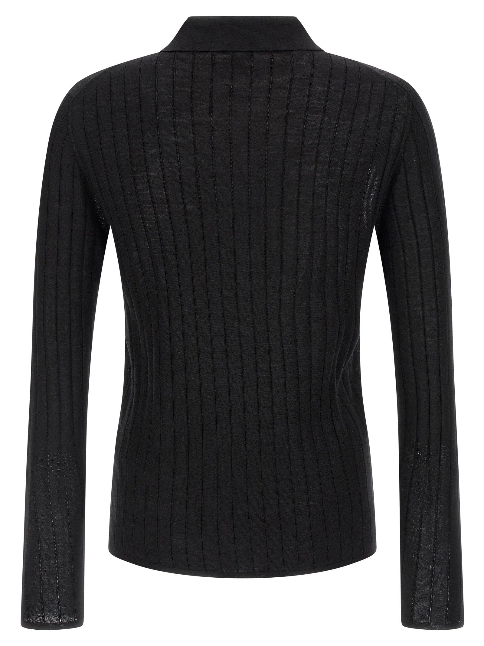 Saint Laurent Black Wool Polo Men's Shirt