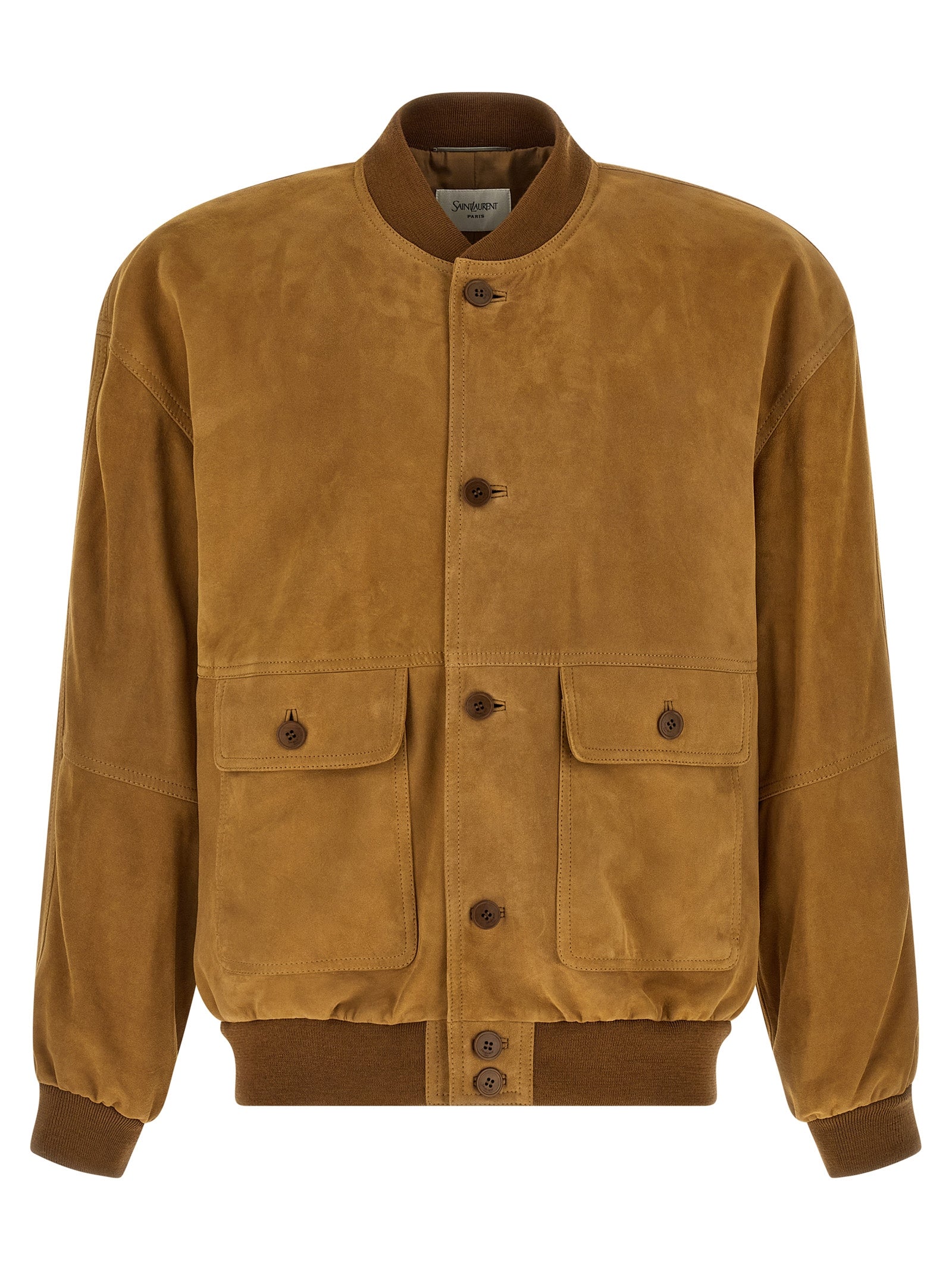 Saint Laurent Brown Lamb Leather Leather Men's Jacket
