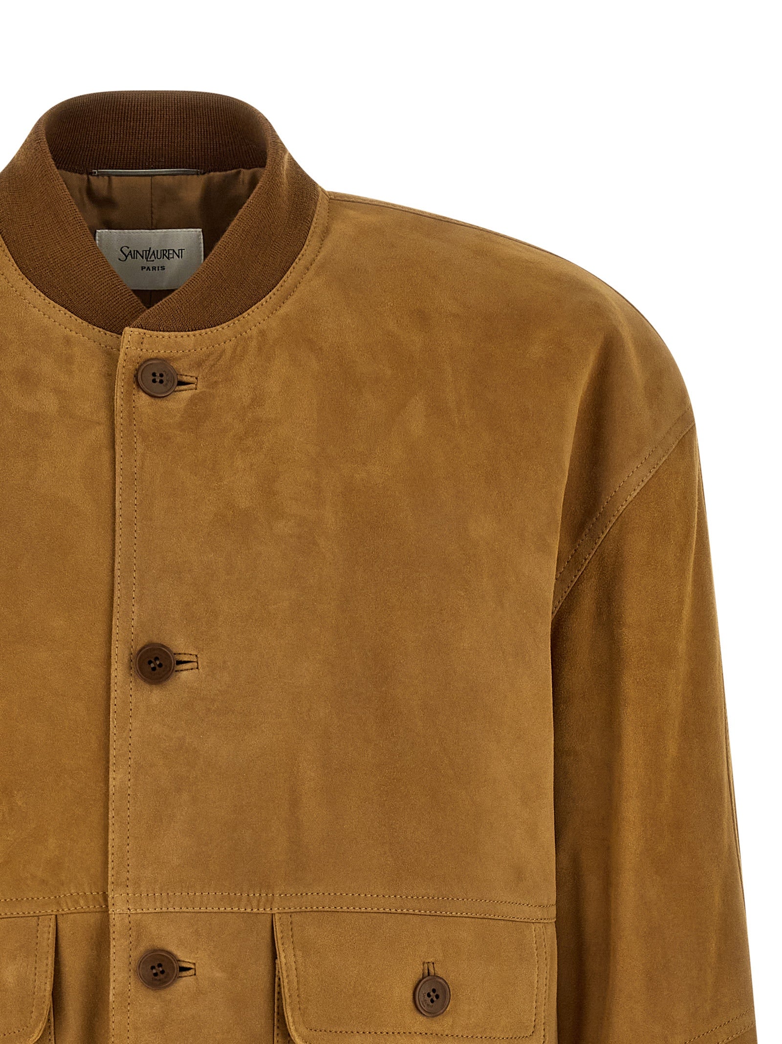 Saint Laurent Brown Lamb Leather Leather Men's Jacket