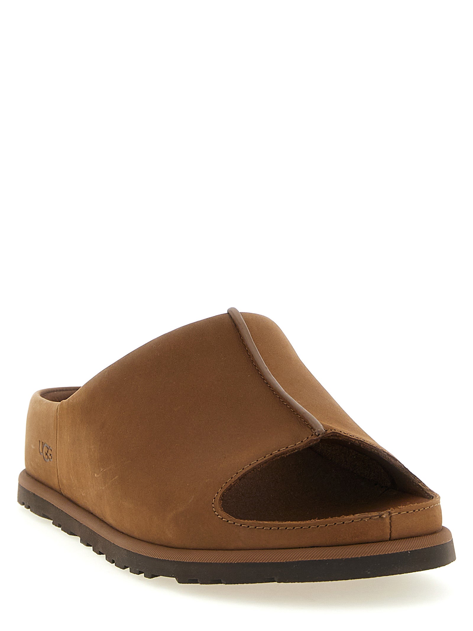 UGG Brown Leather Men's Slides
