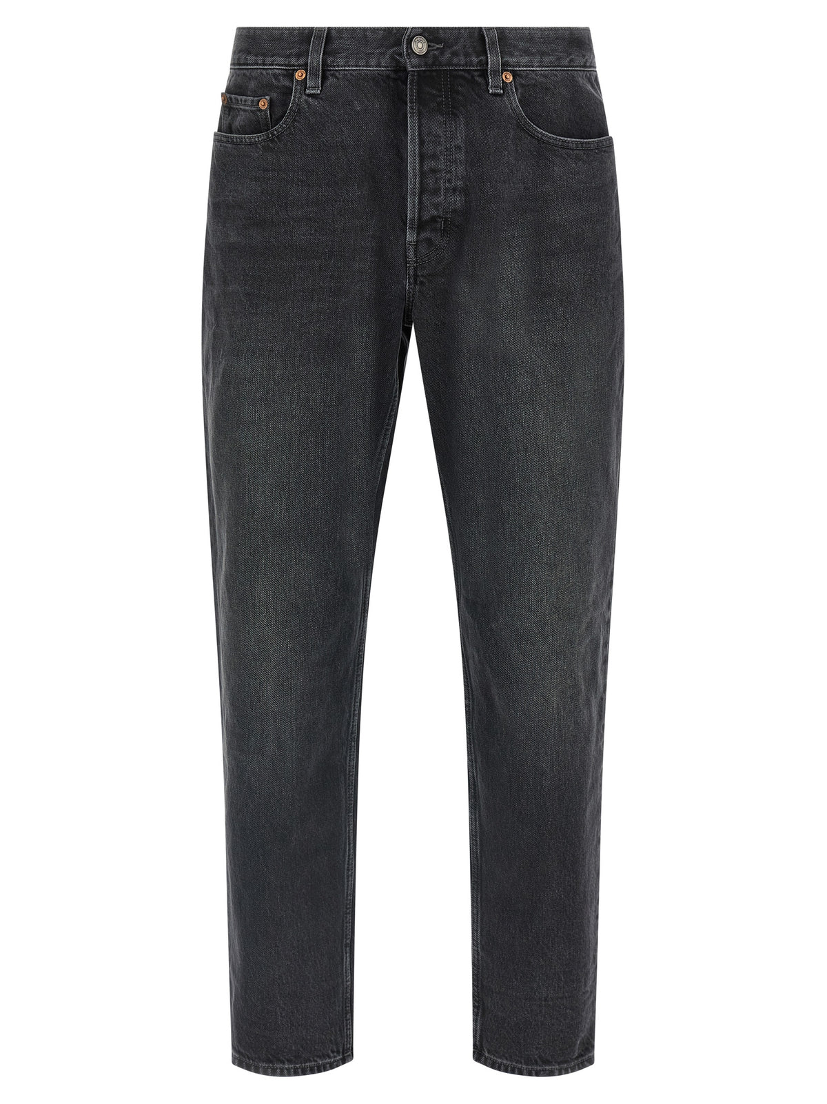 Saint Laurent Black Cotton Straight-Leg Men's Jeans