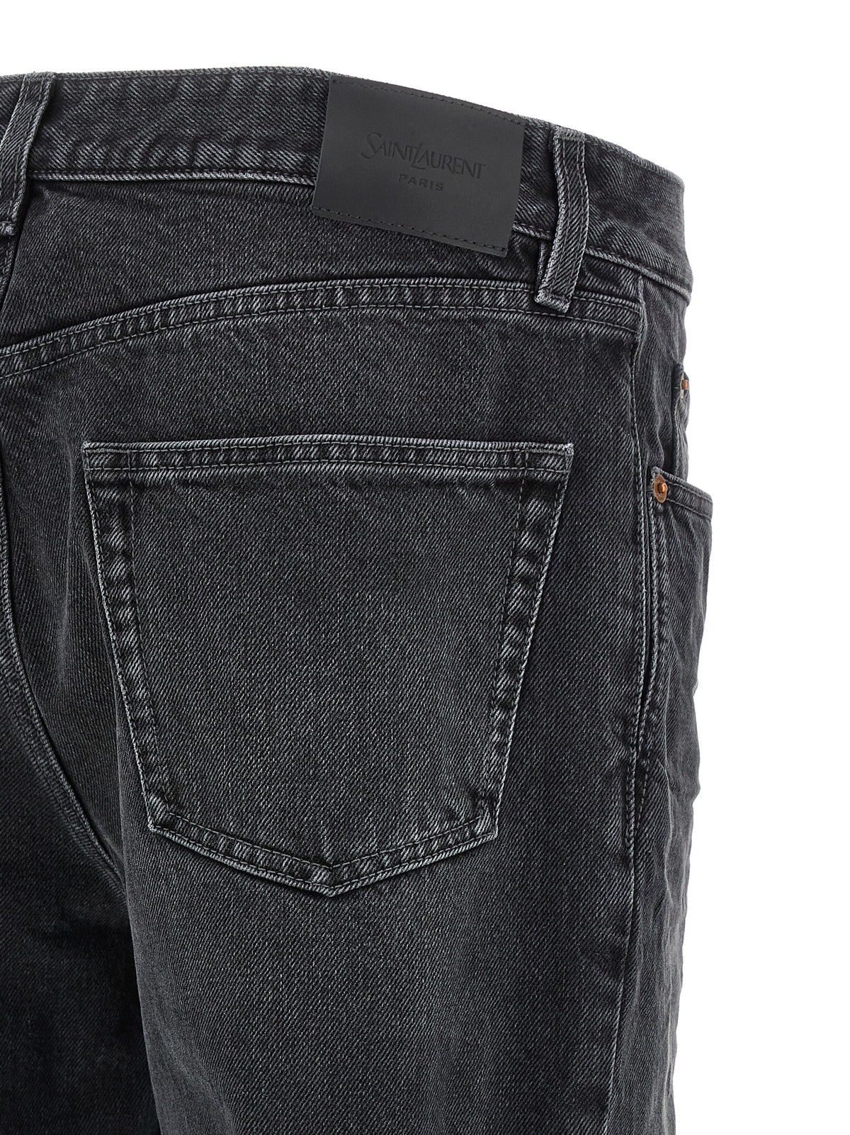 Saint Laurent Black Cotton Straight-Leg Men's Jeans