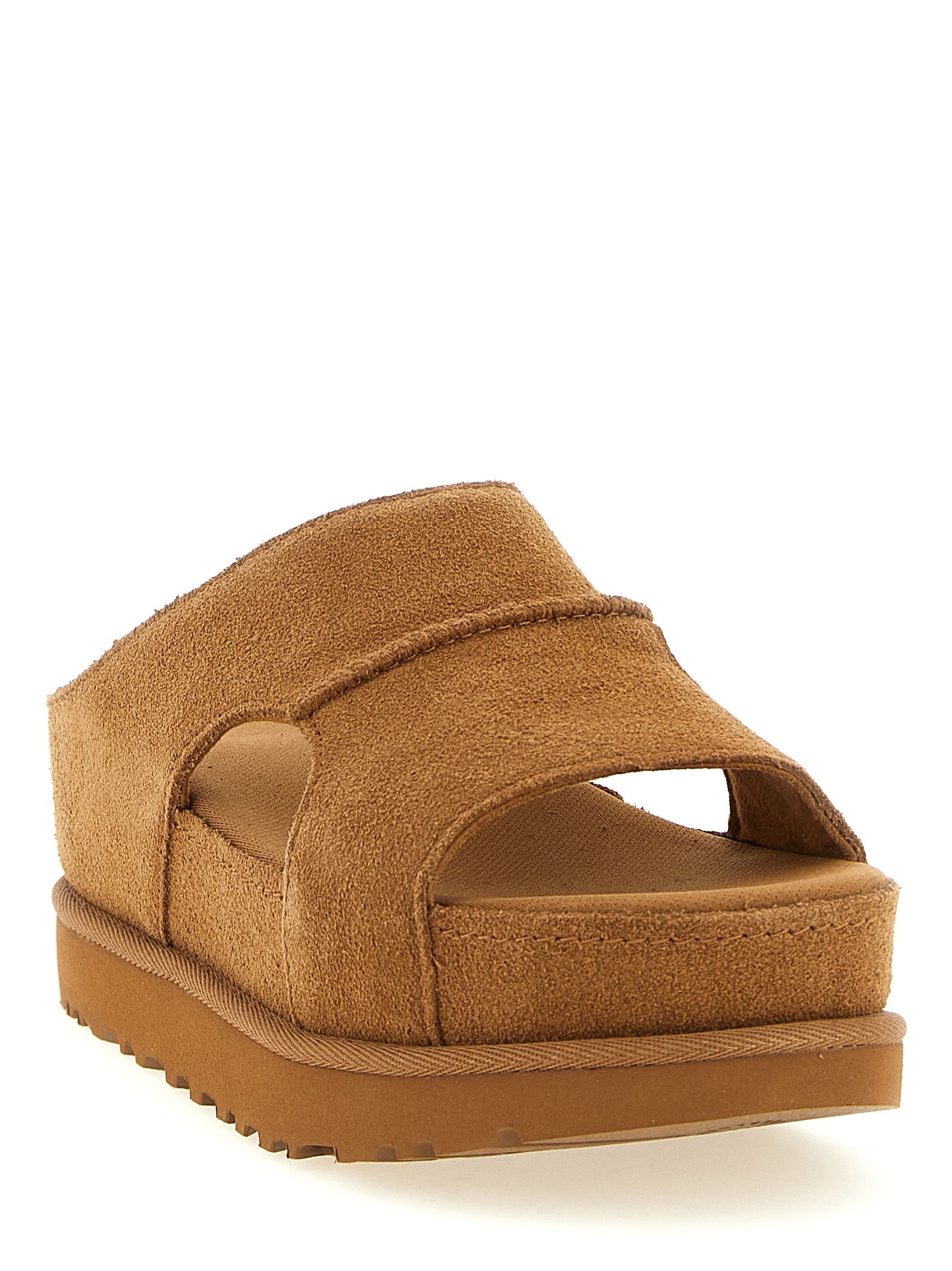 UGG Brown Leather Women's Slides