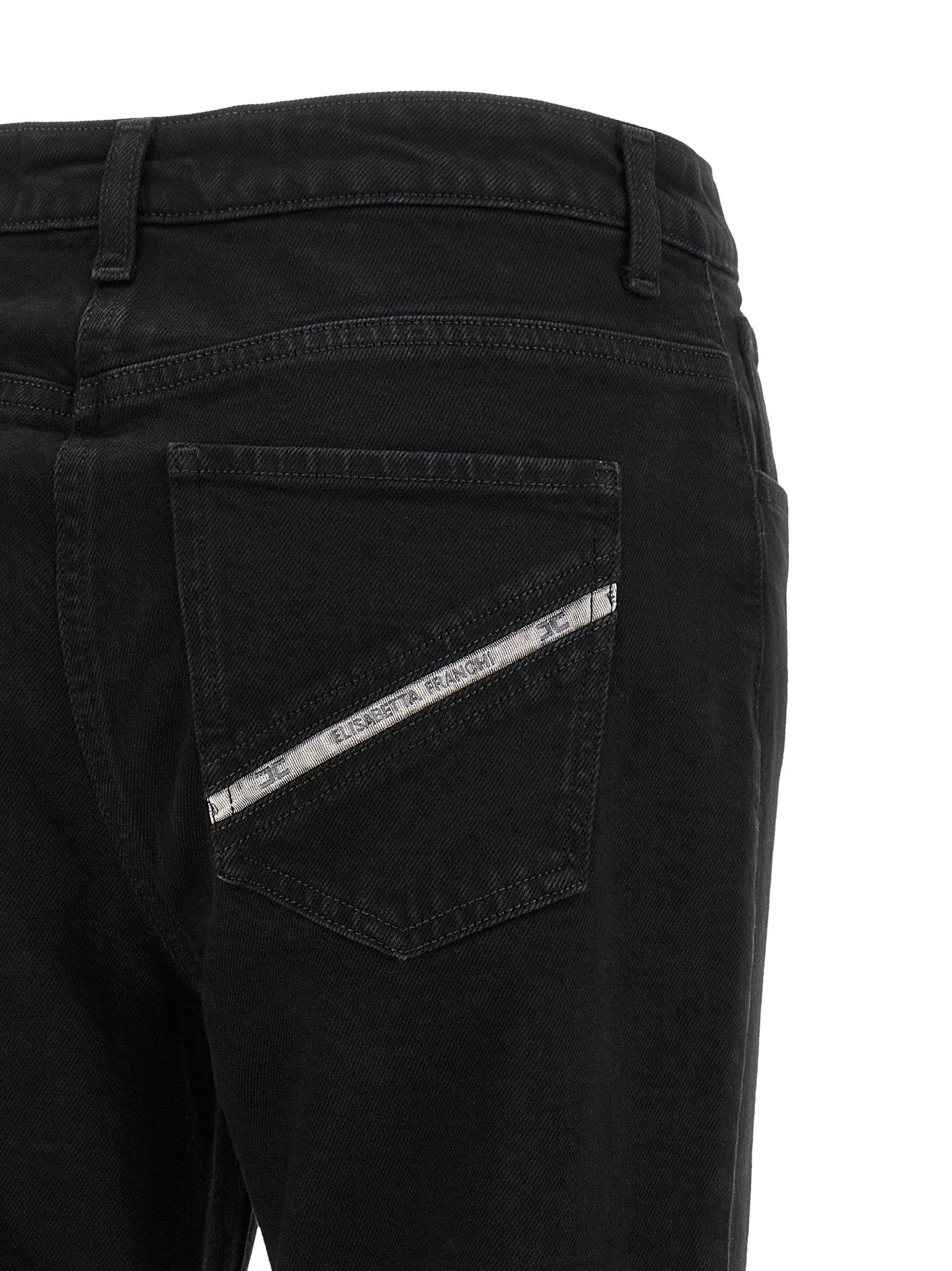Elisabetta Franchi Black Cotton Flared Women's Jeans