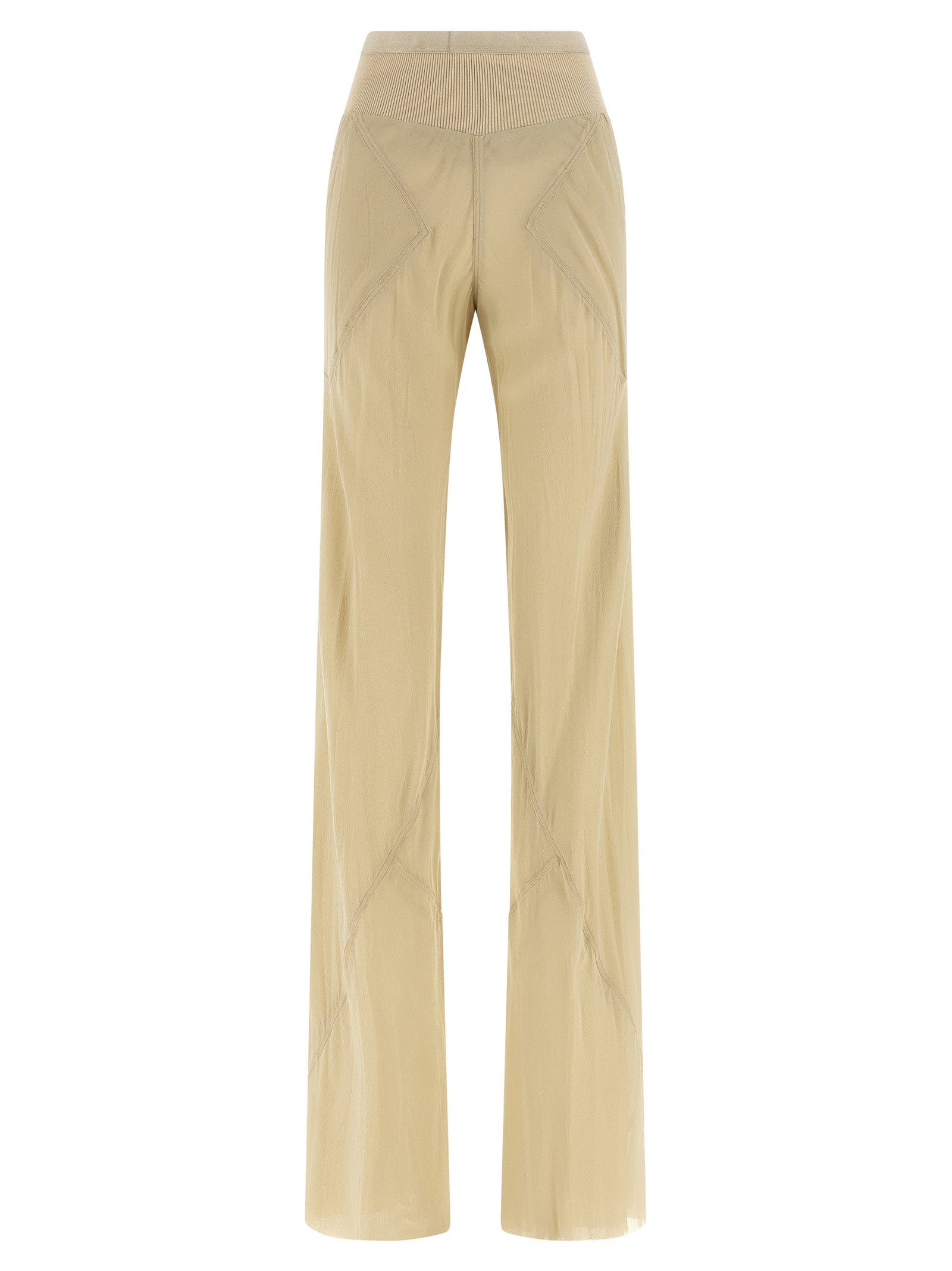Rick Owens Beige Silk Flared Women's Pants