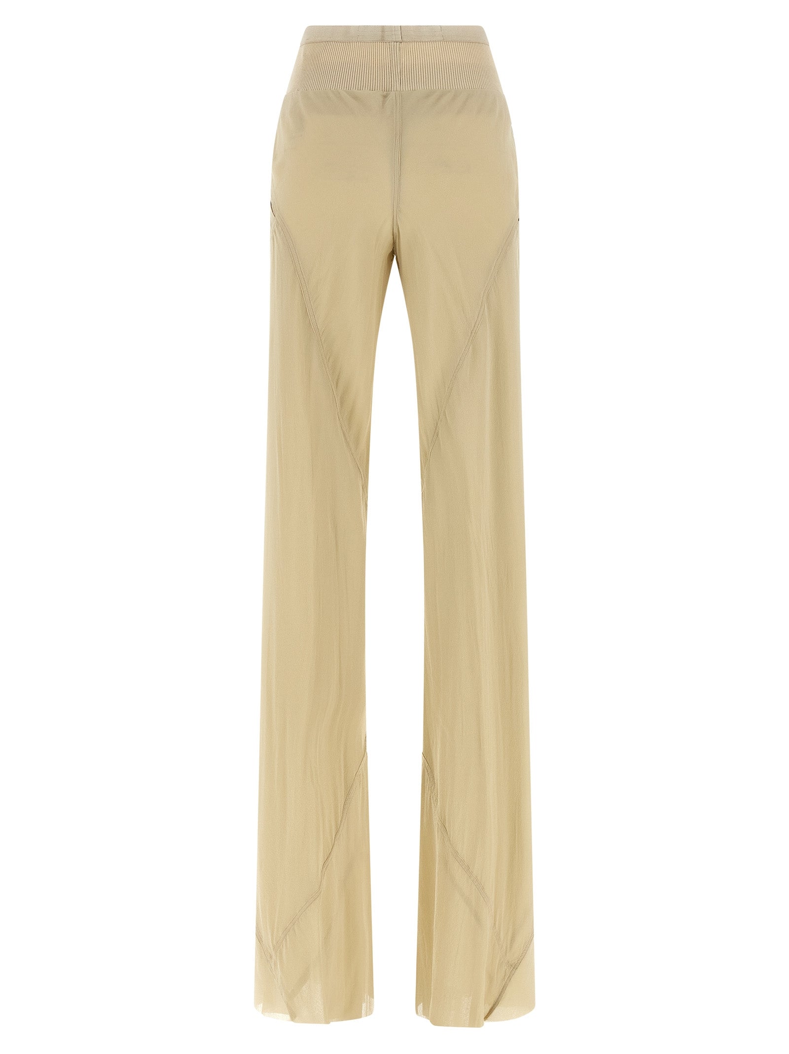 Rick Owens Beige Silk Flared Women's Pants