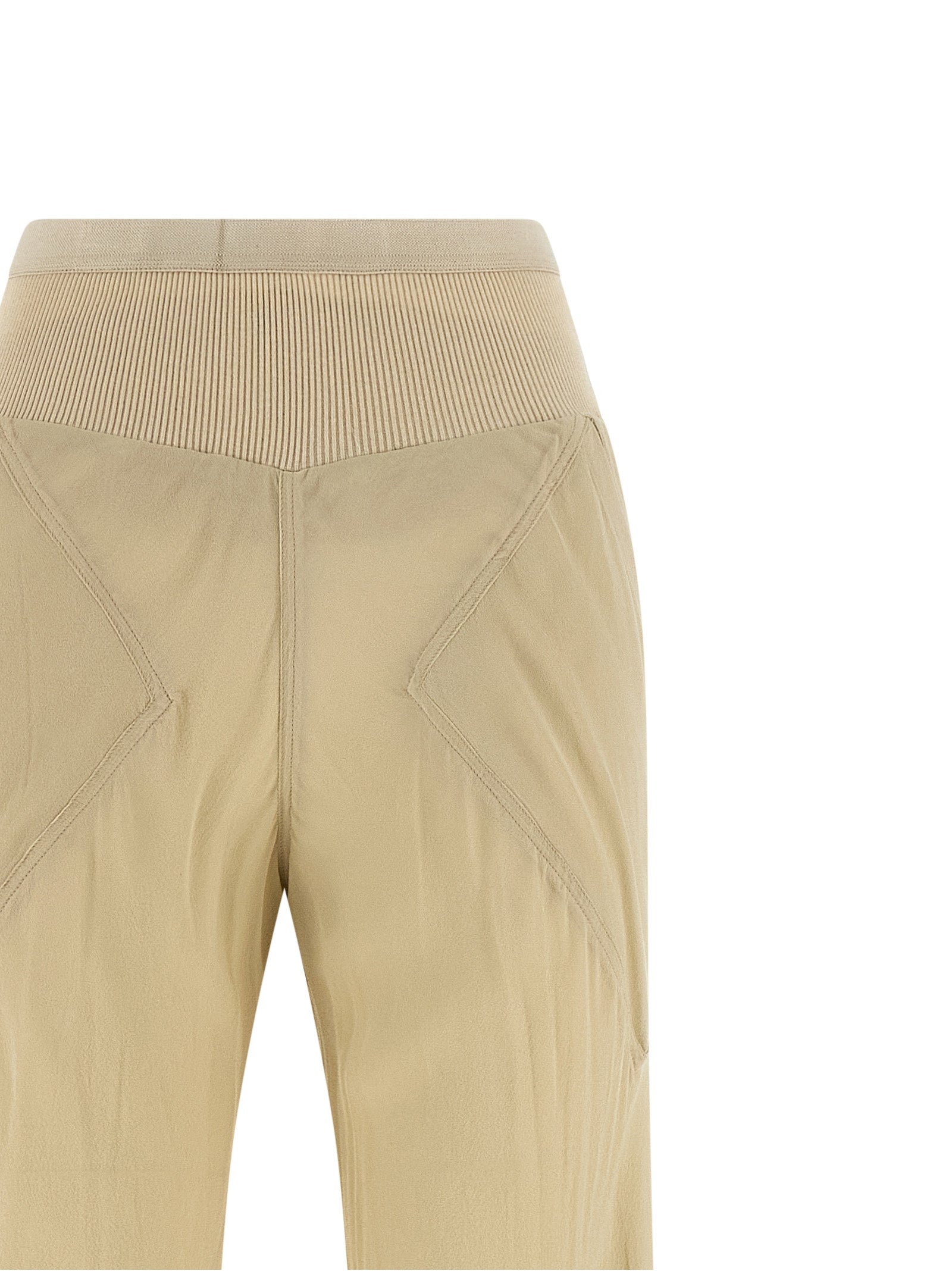 Rick Owens Beige Silk Flared Women's Pants