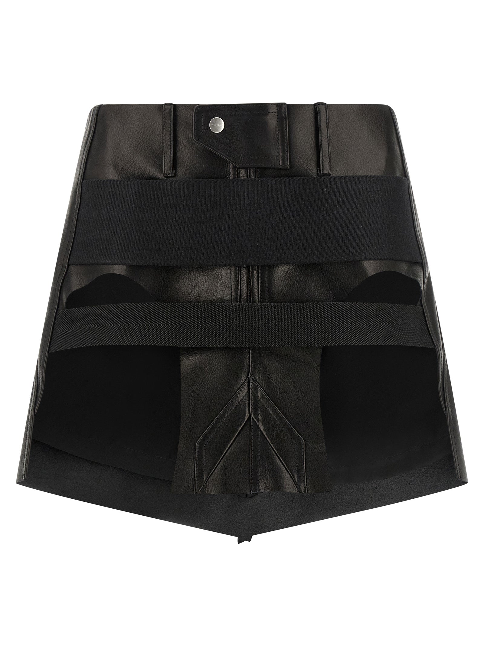 Rick Owens Black Calfskin Long Women's Skirt