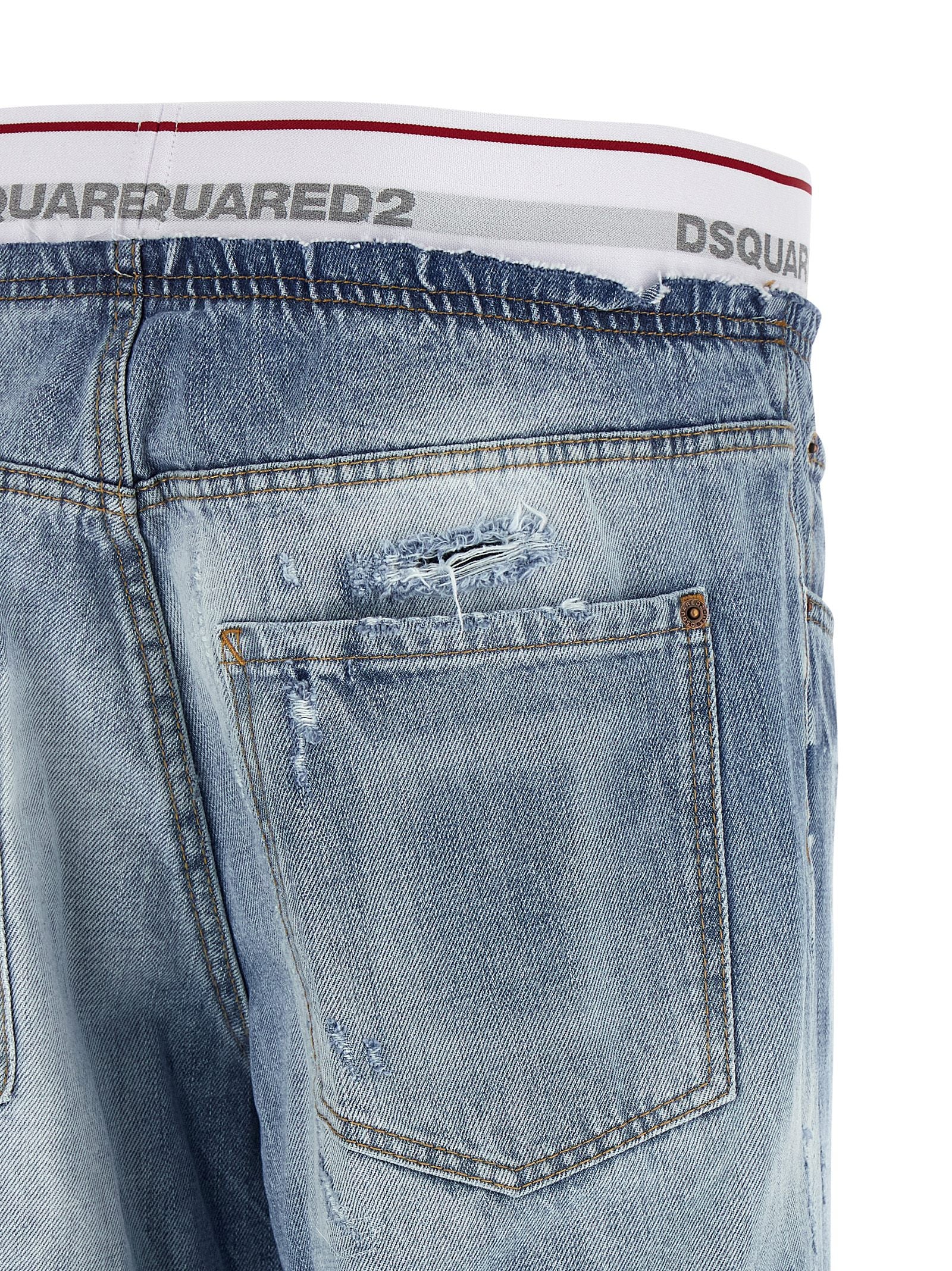 Dsquared² Blue Cotton Relaxed Fit Men's Jeans