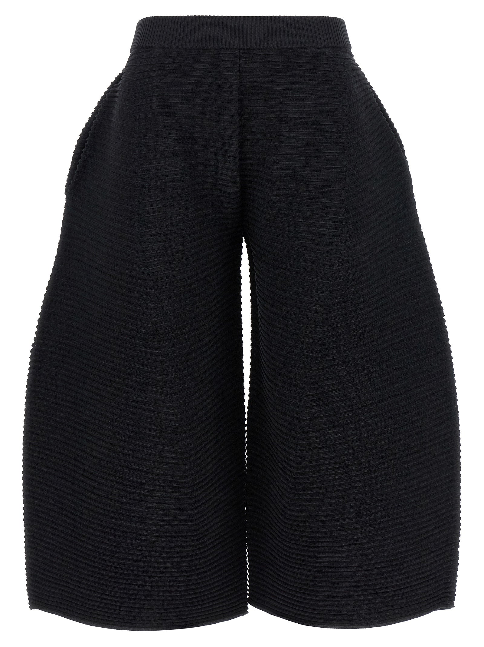 Issey Miyake Black Polyester Cropped Women's Pants