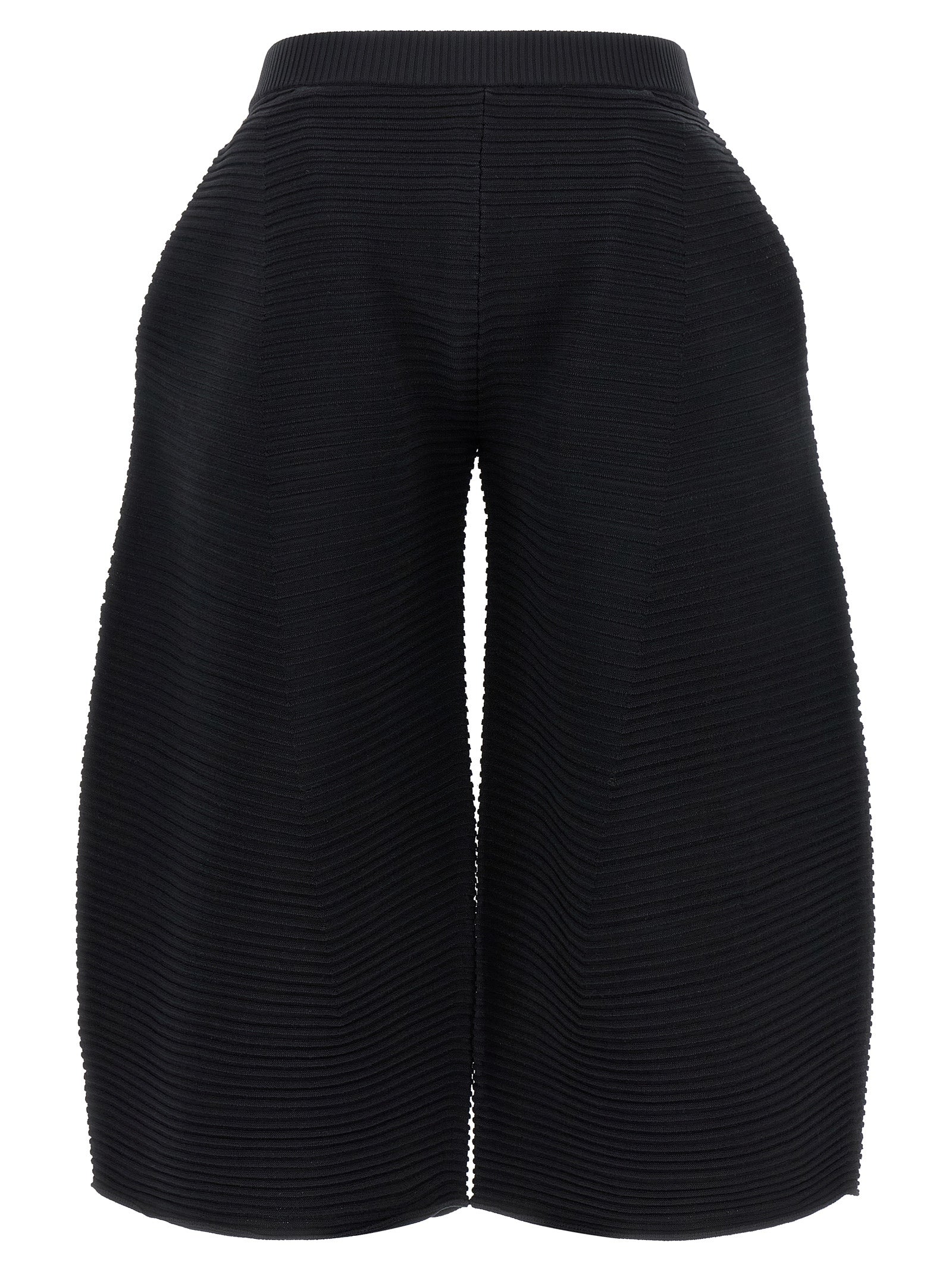 Issey Miyake Black Polyester Cropped Women's Pants
