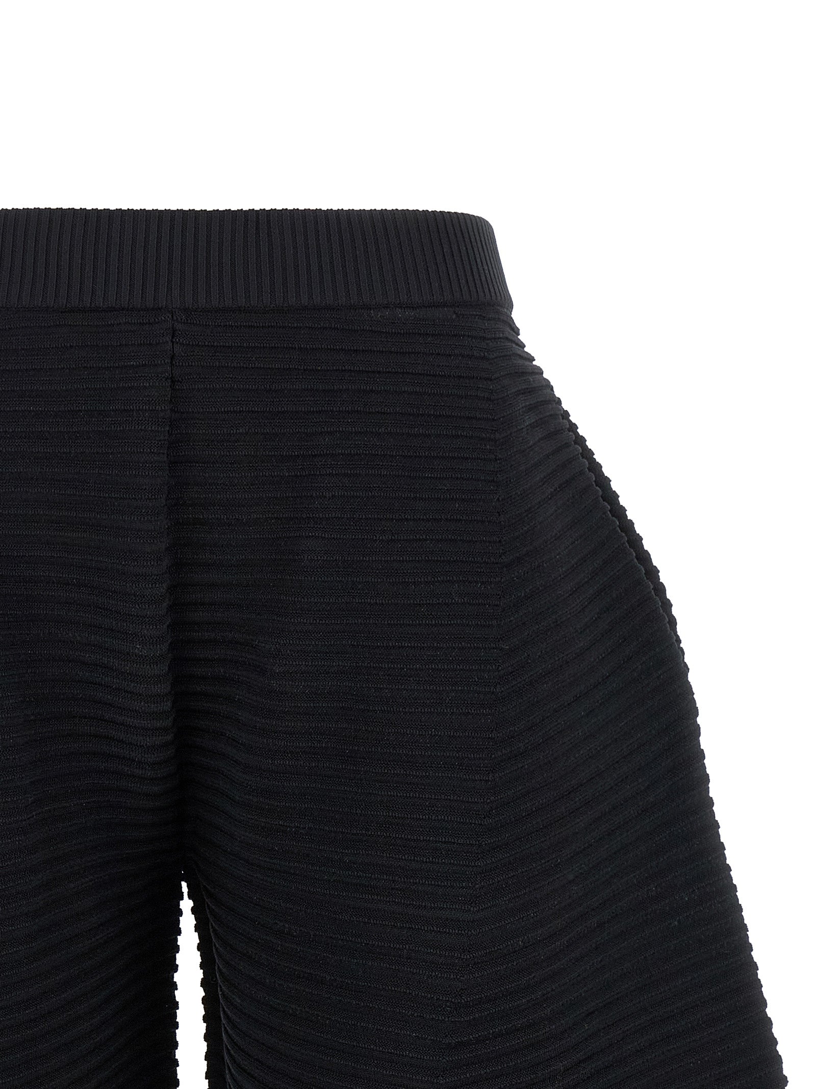 Issey Miyake Black Polyester Cropped Women's Pants