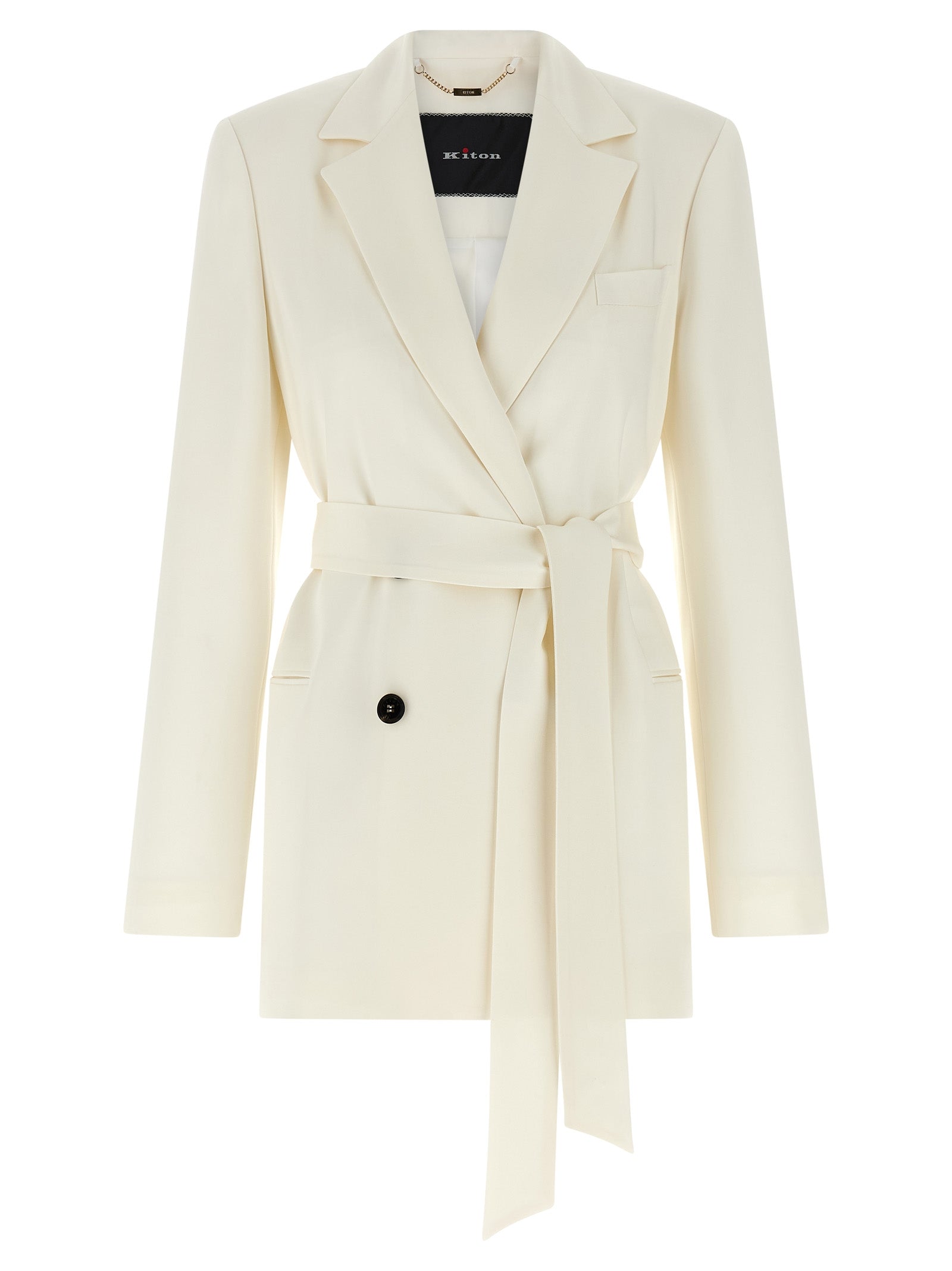 Kiton White Silk Women's Blazer