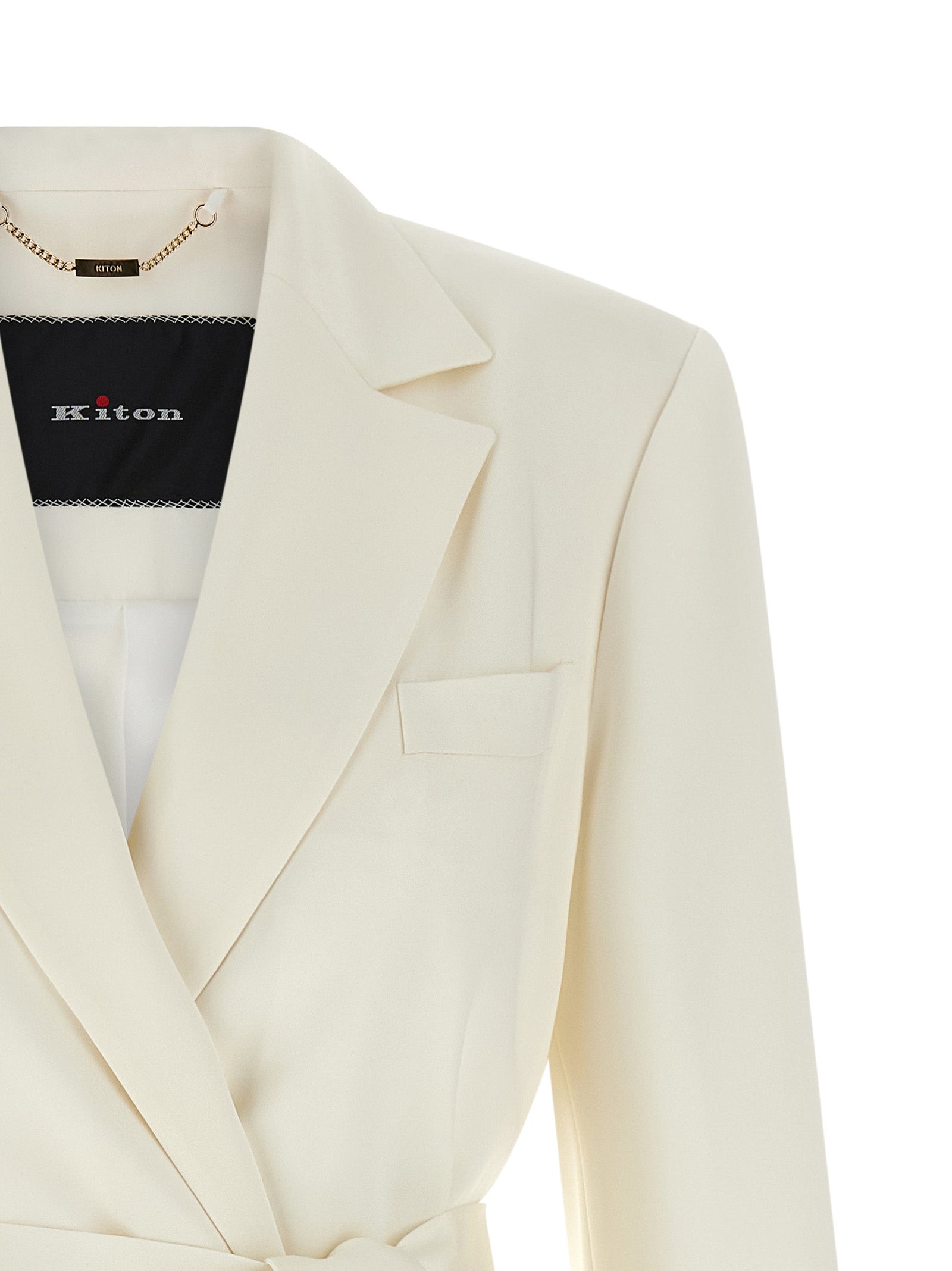 Kiton White Silk Women's Blazer