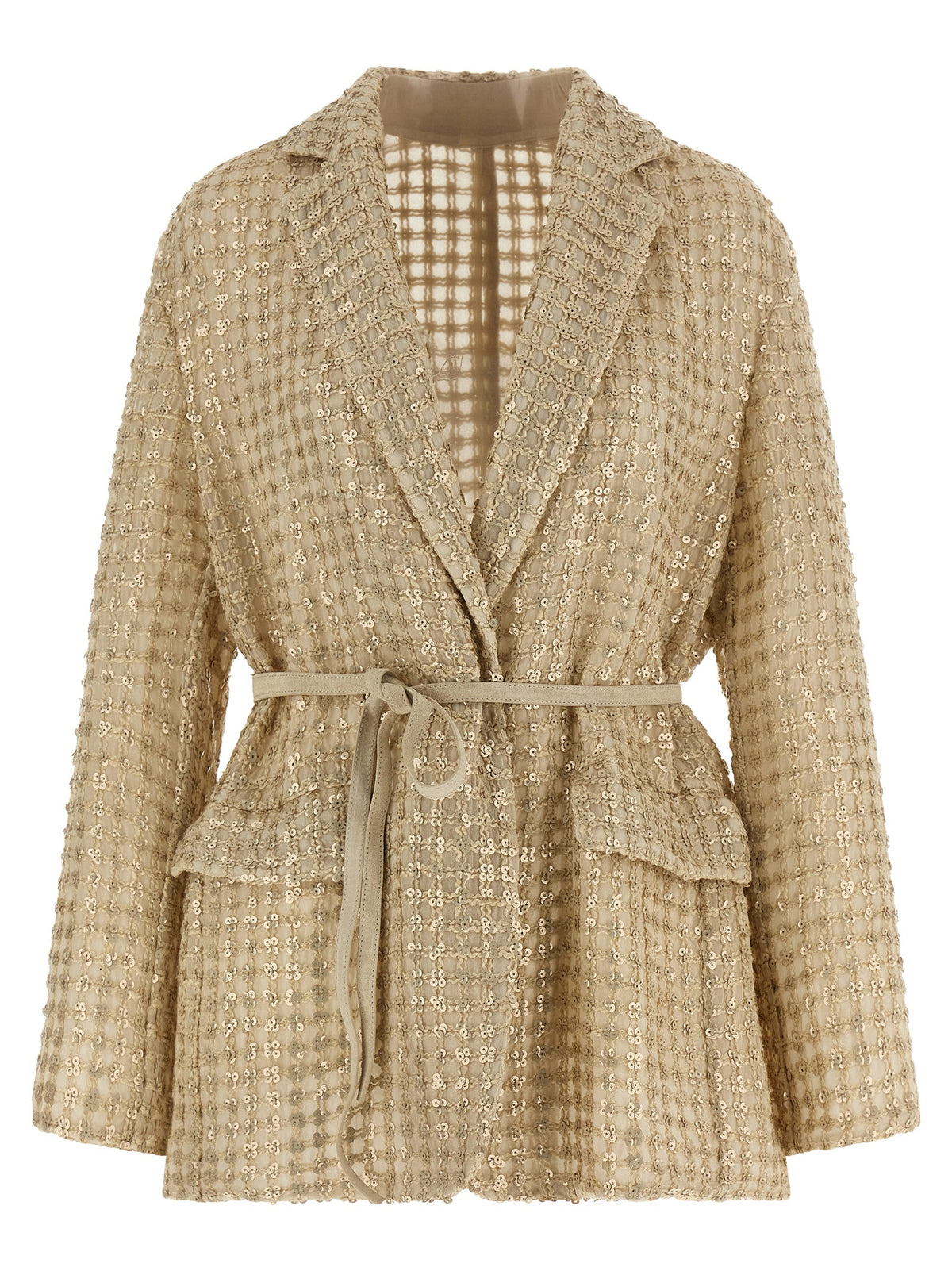 Brunello Cucinelli Beige Silk Women's Blazer