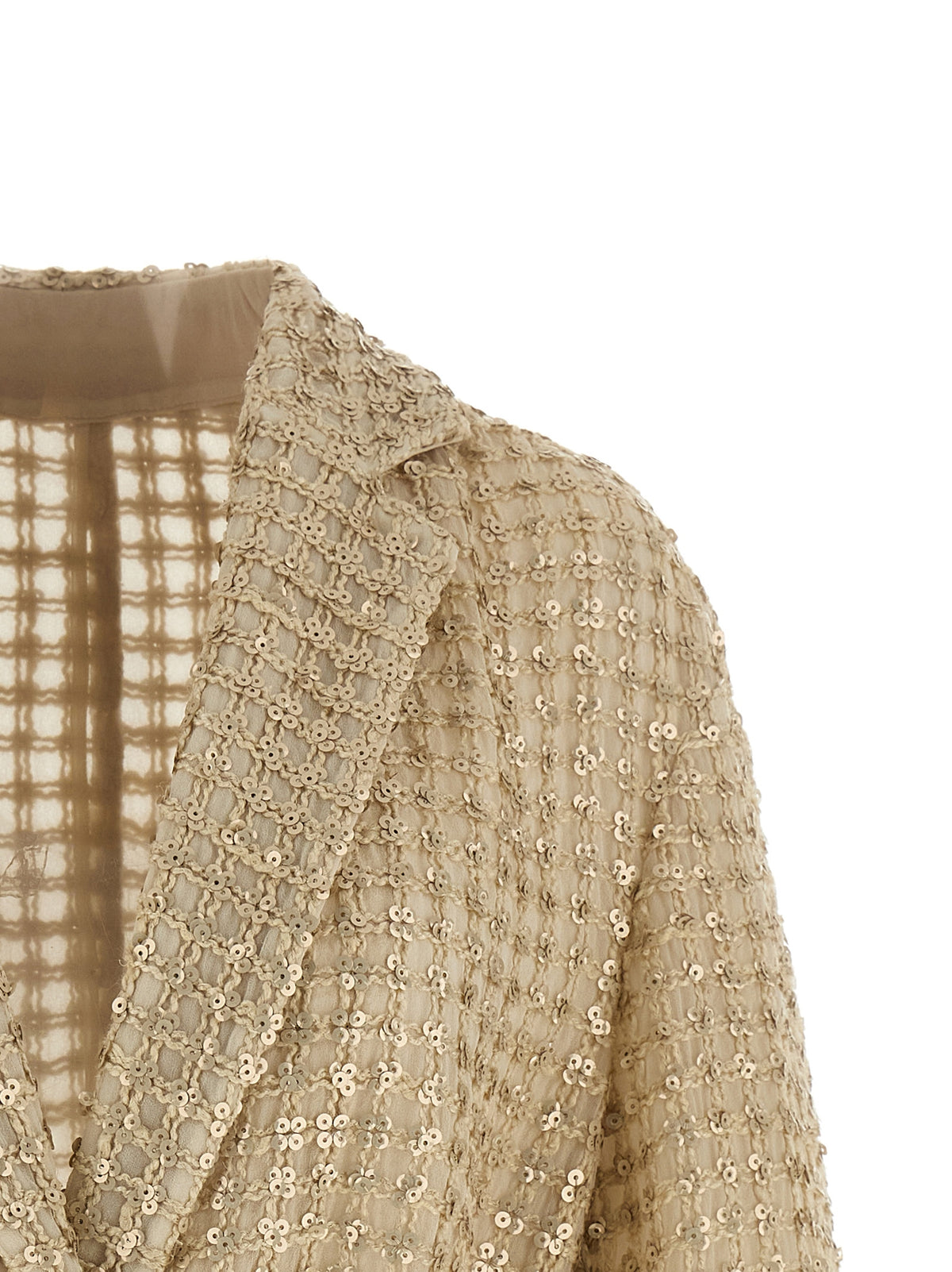 Brunello Cucinelli Beige Silk Women's Blazer