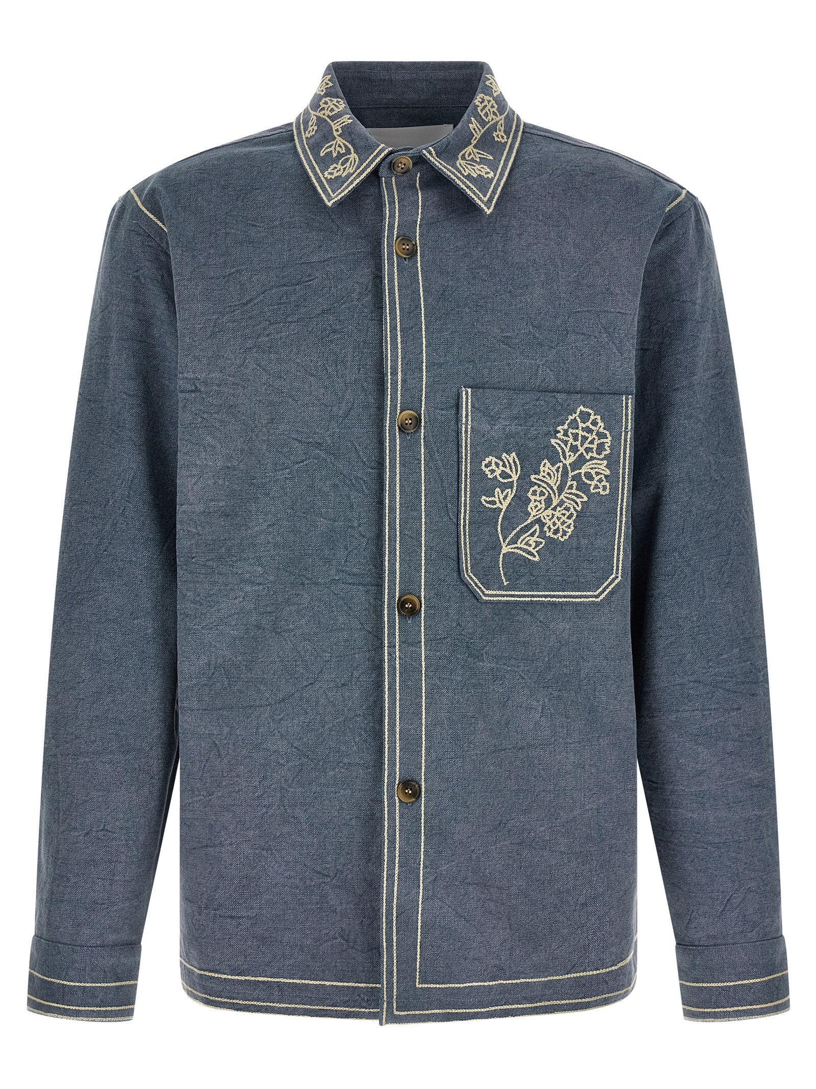 Isabel Marant Blue Cotton Men's Blouse