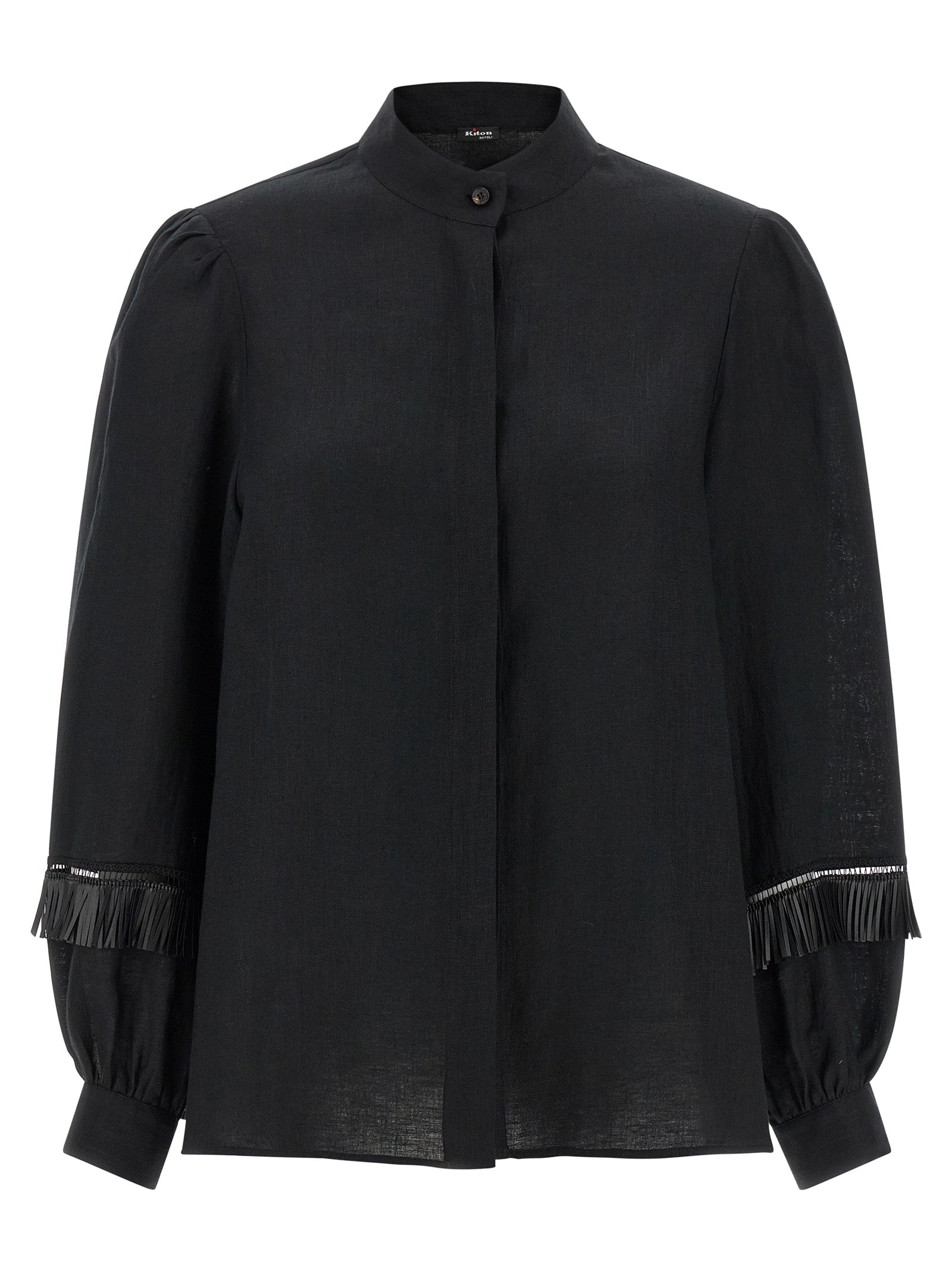 Kiton Black Linen Women's Blouse