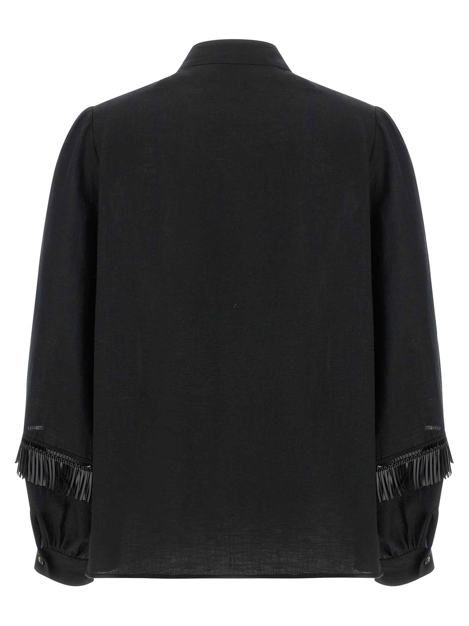 Kiton Black Linen Women's Blouse