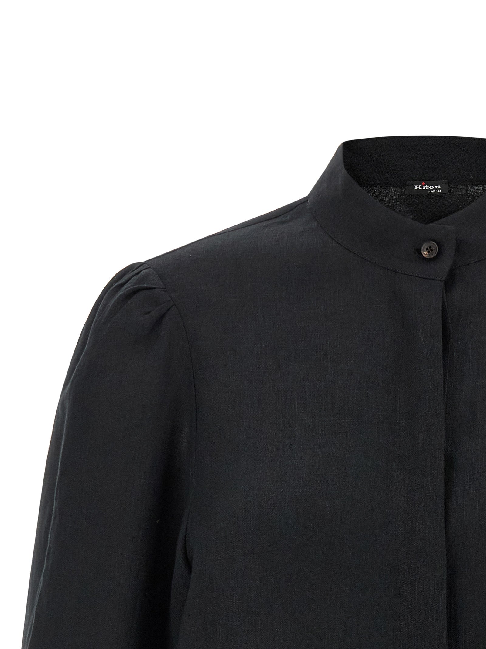 Kiton Black Linen Women's Blouse