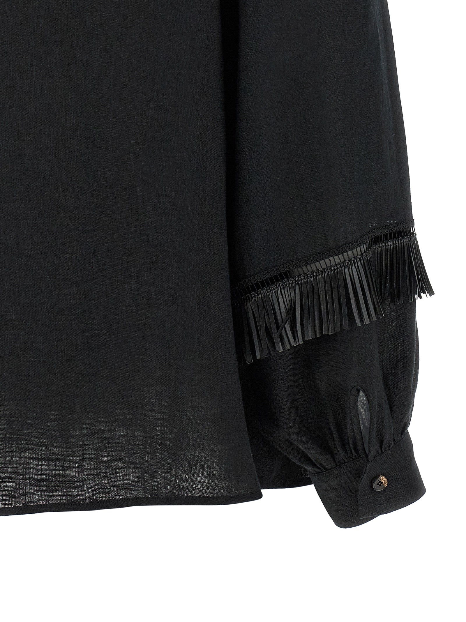 Kiton Black Linen Women's Blouse