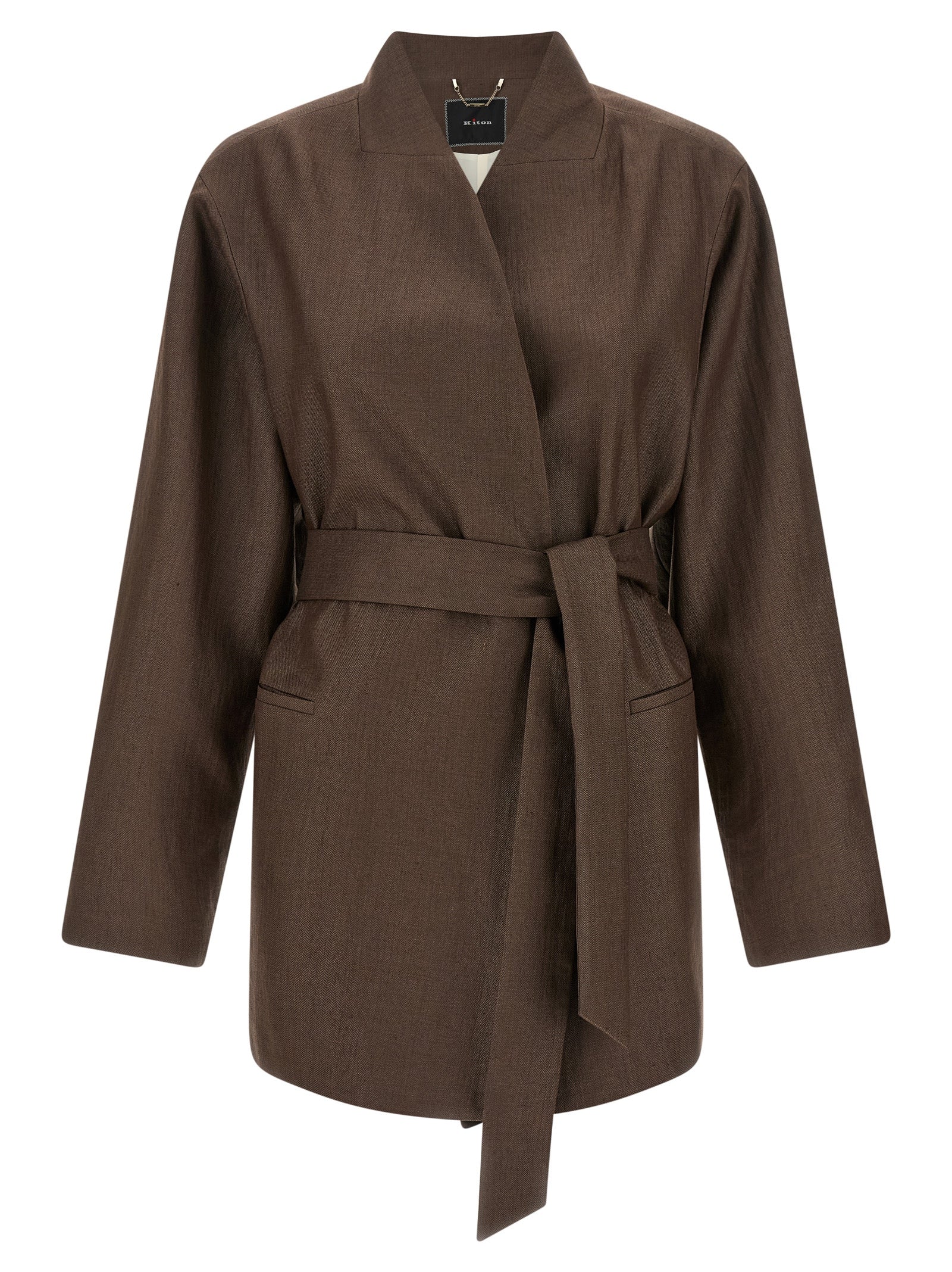 Kiton Brown Polyamide Women's Blazer