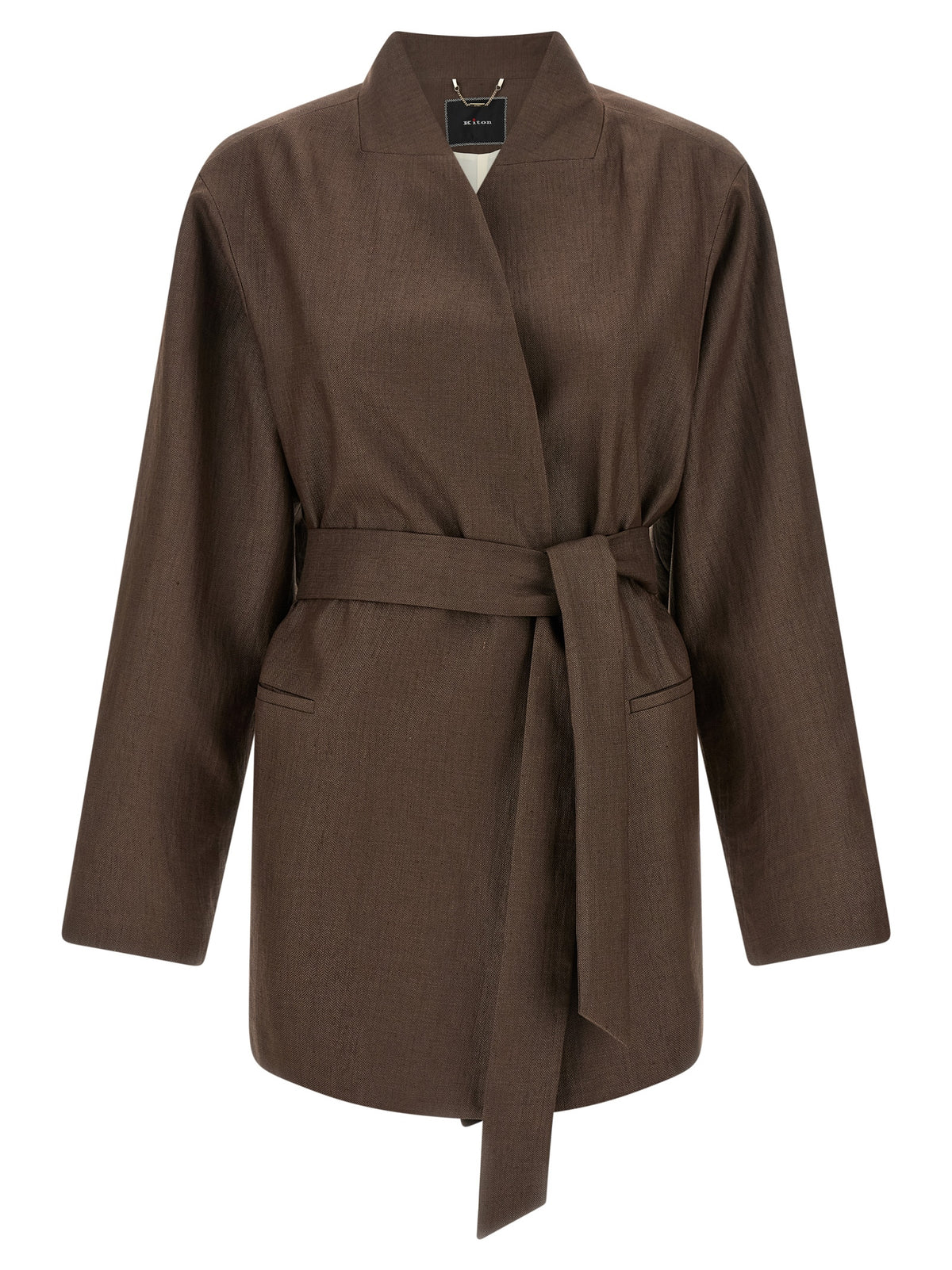 Kiton Brown Polyamide Women's Blazer