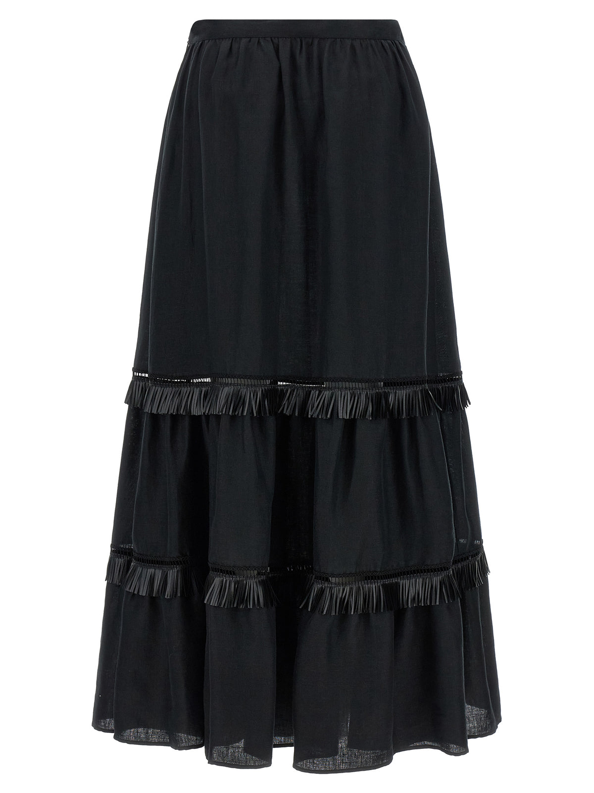 Kiton Black Linen Mini Women's Skirt