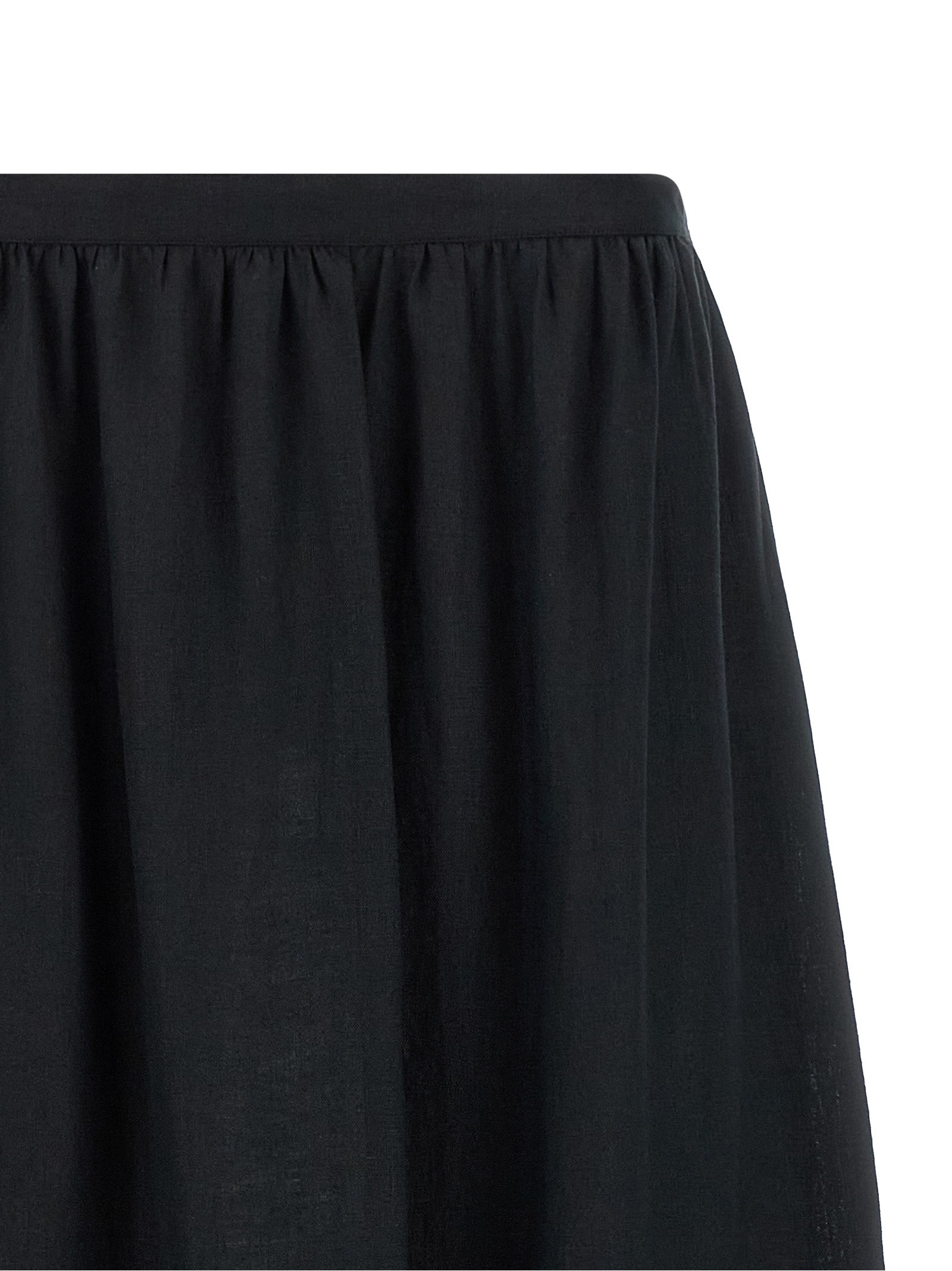 Kiton Black Linen Mini Women's Skirt